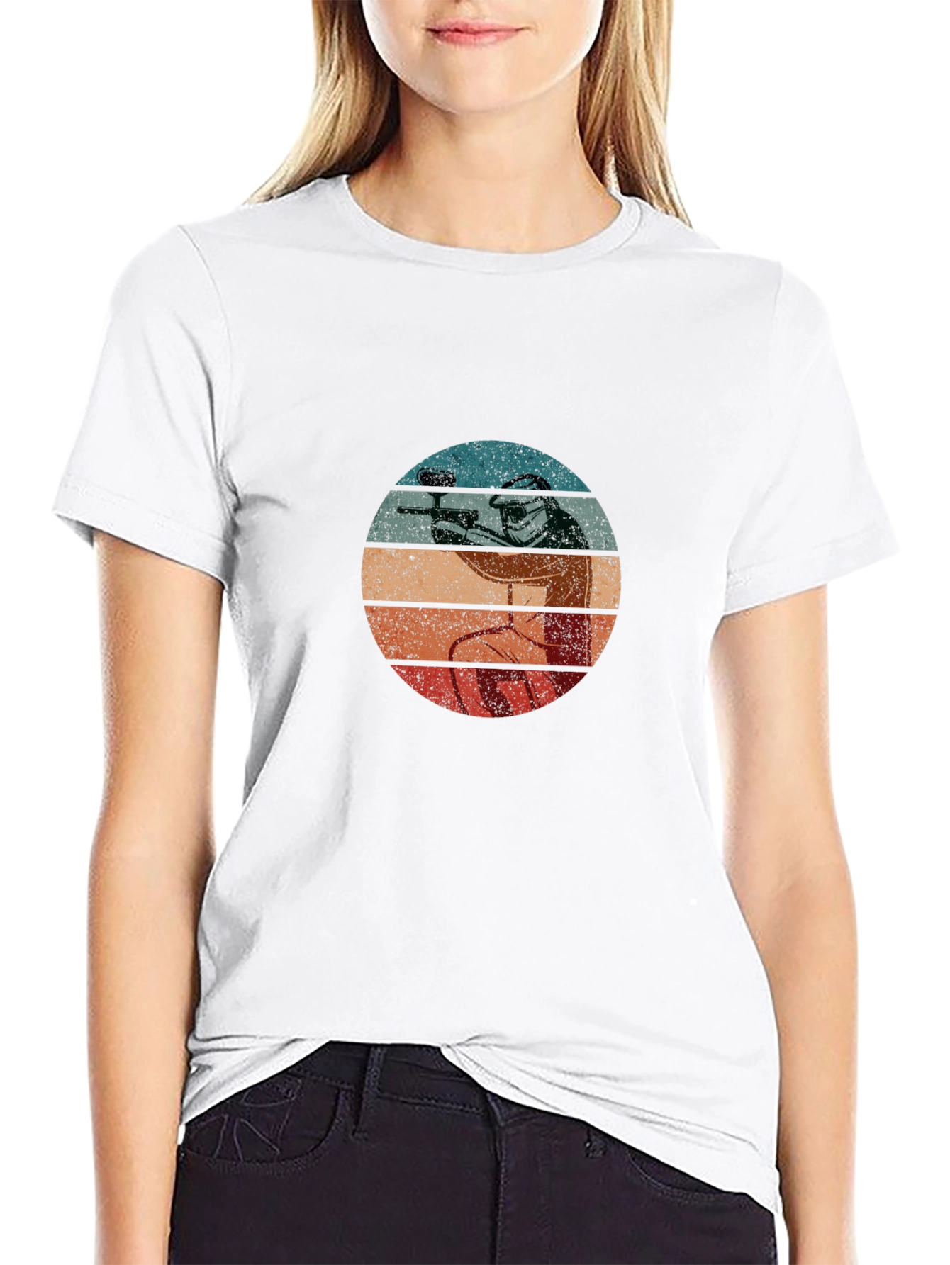 Paintball Player Retro T-Shirt - Black