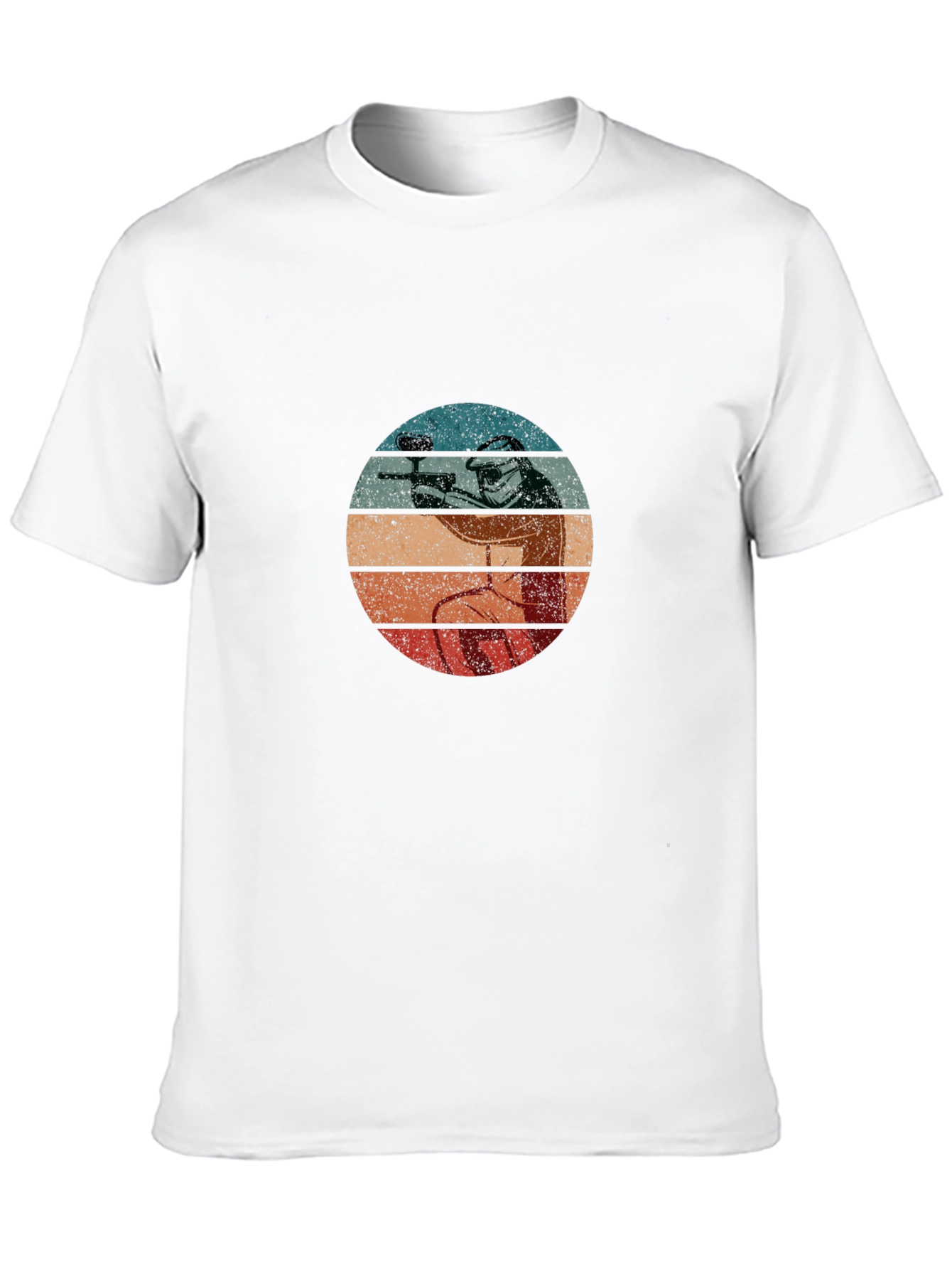 Paintball Player Retro T-Shirt - Black