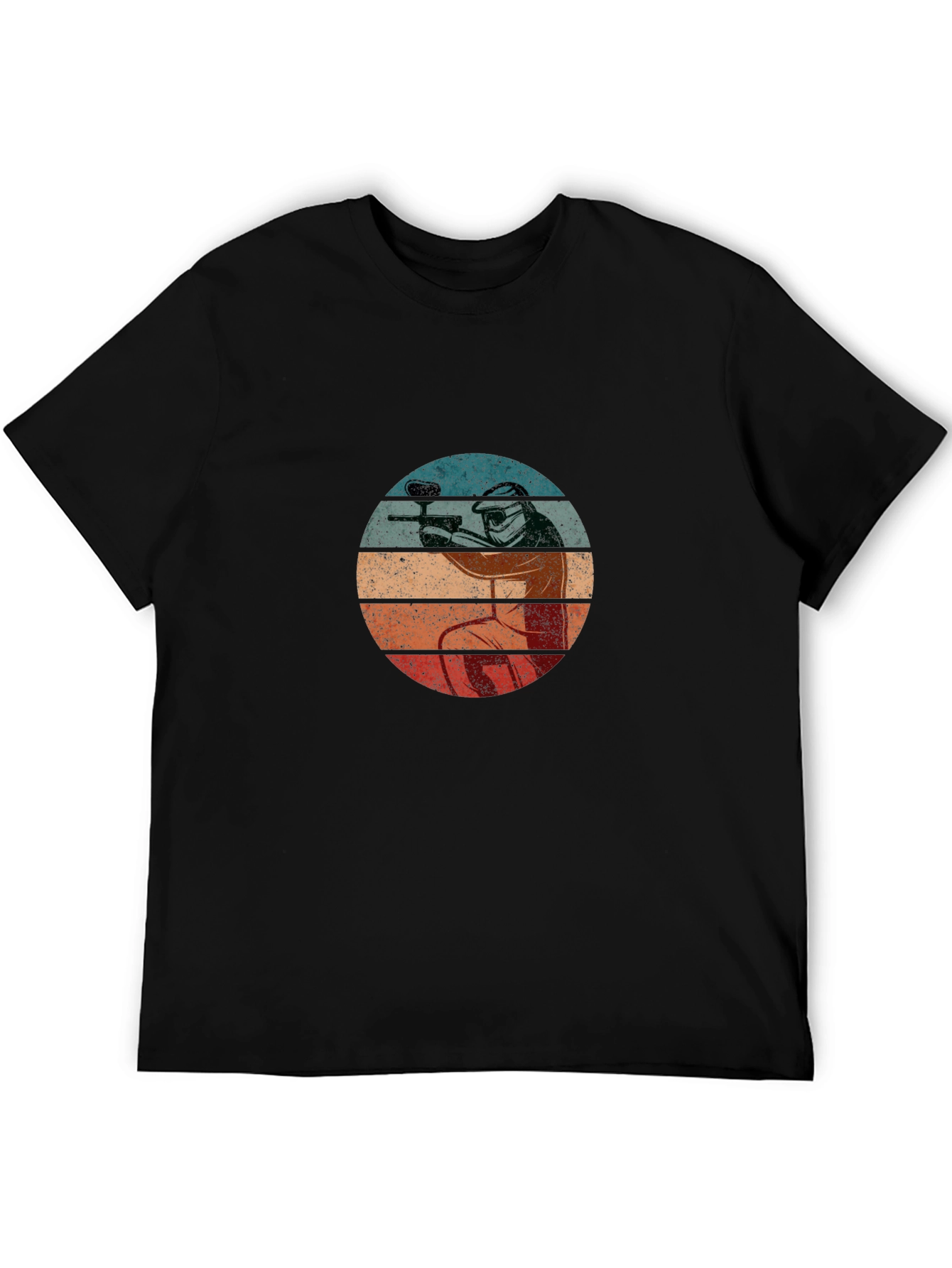 Paintball Player Retro T-Shirt - Black