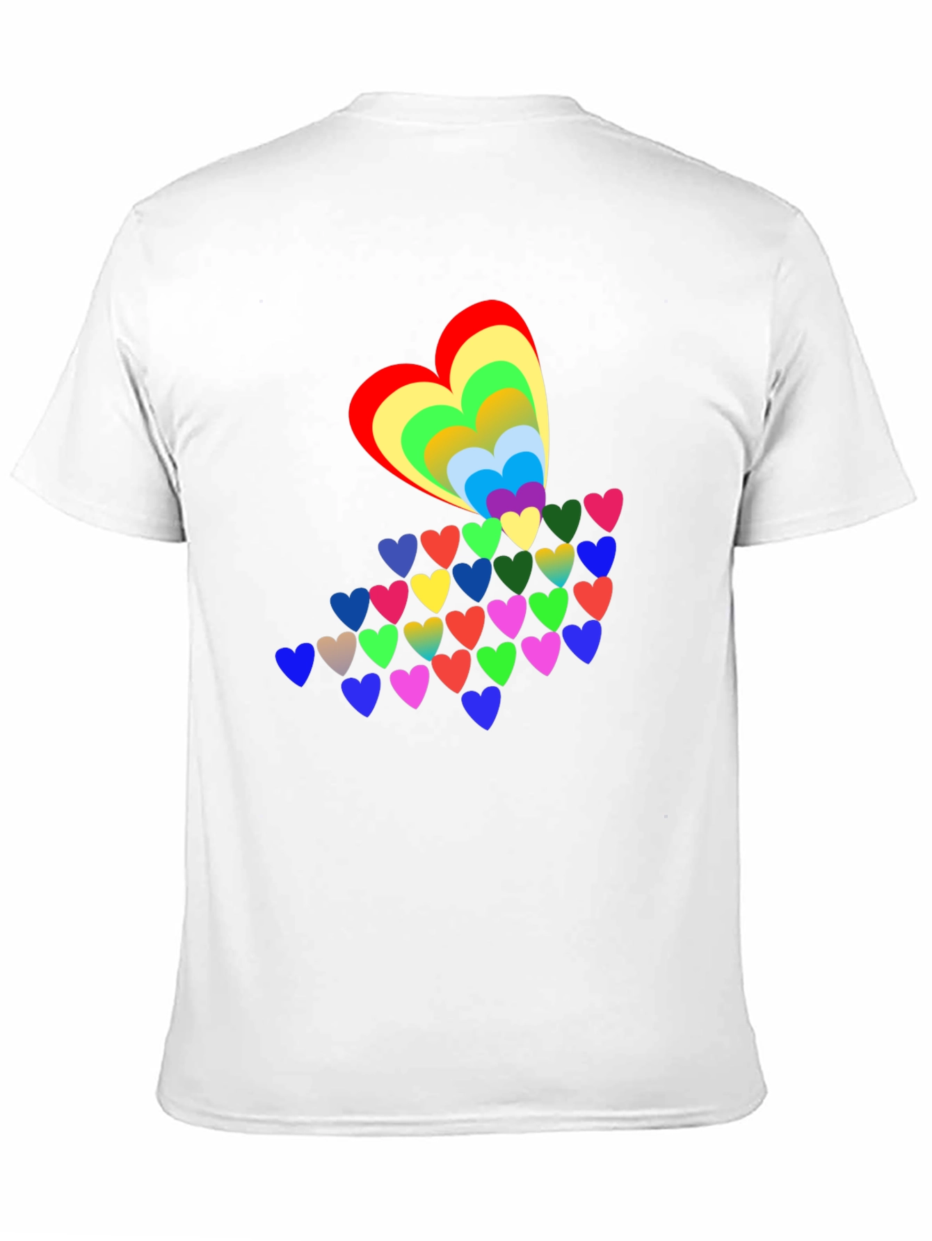 Rainbow Hearts Black T-Shirt