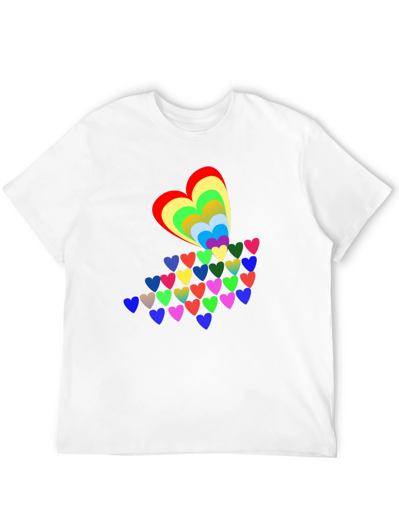 Rainbow Hearts Black T-Shirt