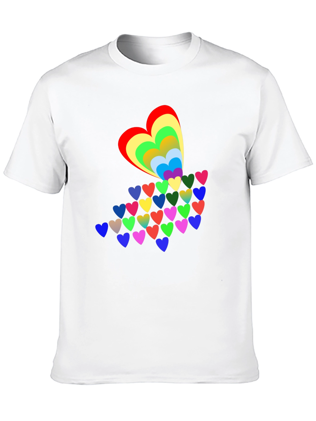 Rainbow Hearts Black T-Shirt