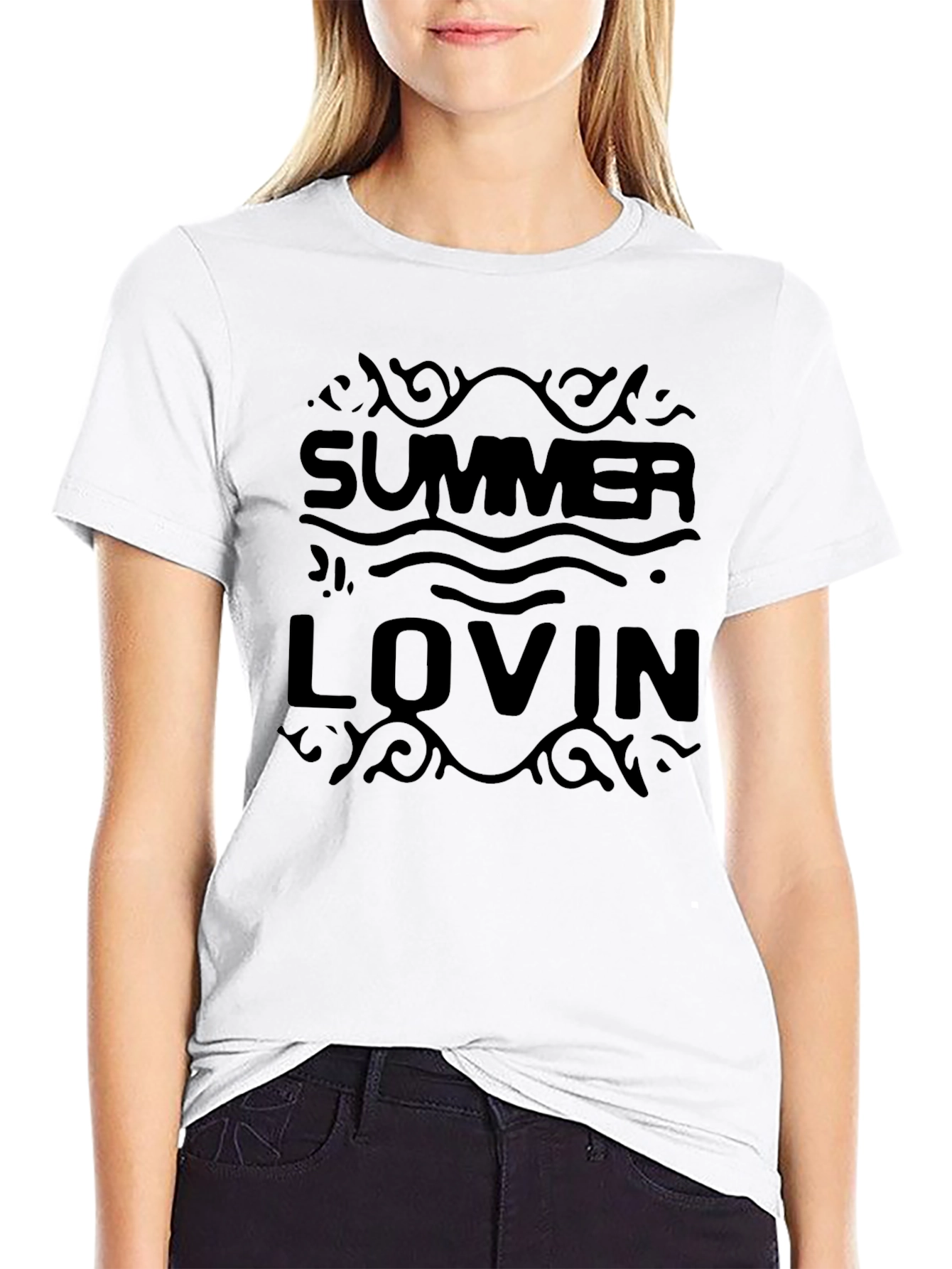 Summer Lovin Graphic Tee - Black Casual T-Shirt