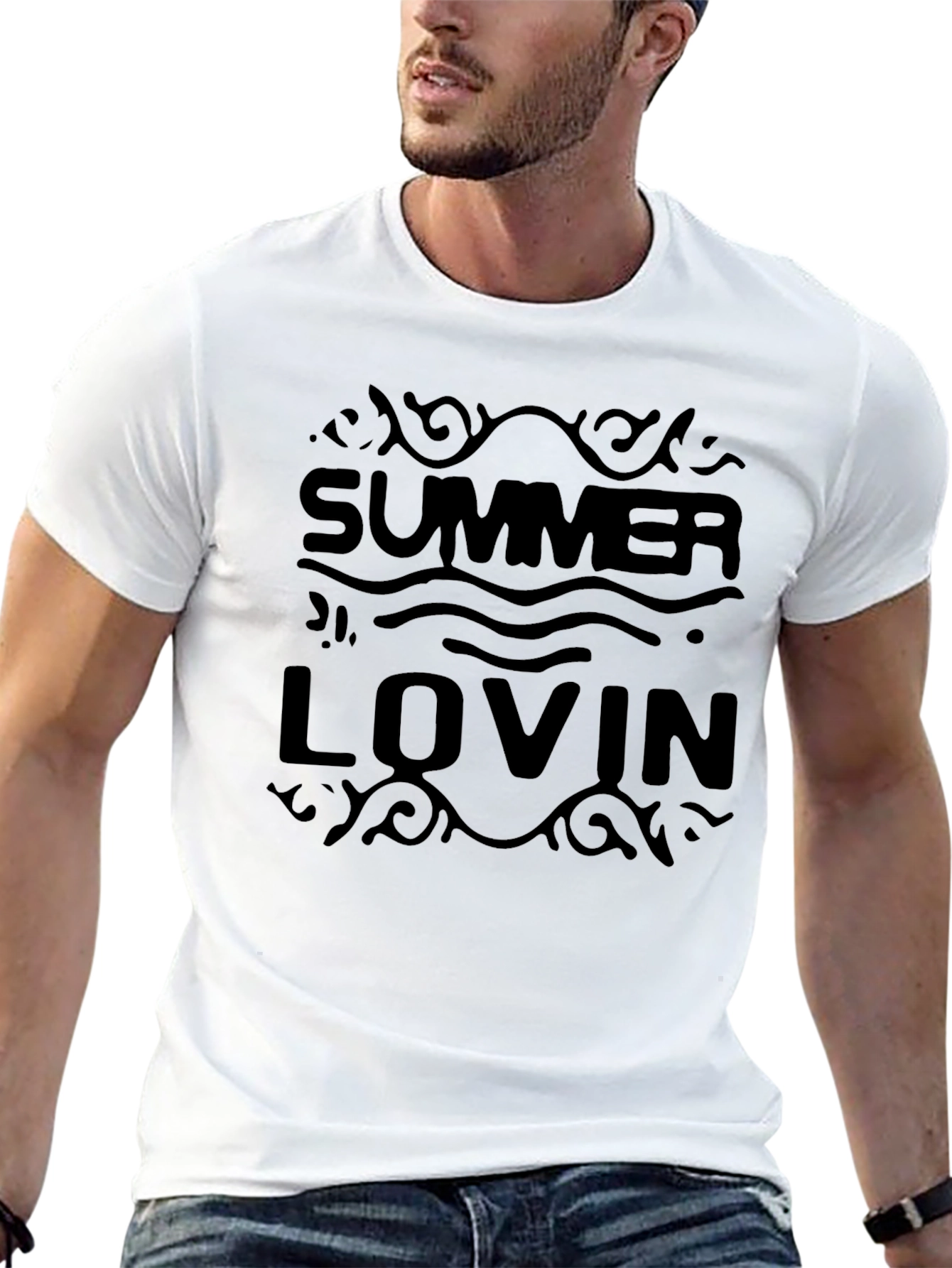 Summer Lovin Graphic Tee - Black Casual T-Shirt
