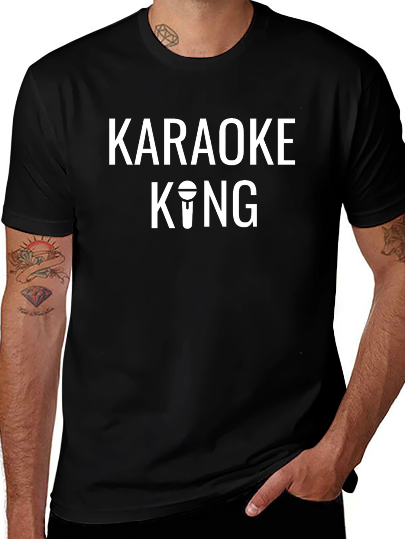 Karaoke King Black T-Shirt - Sing Your Heart Out!