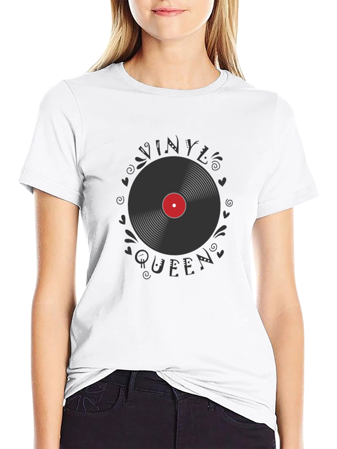Vinyl Queen Graphic T-Shirt - Black