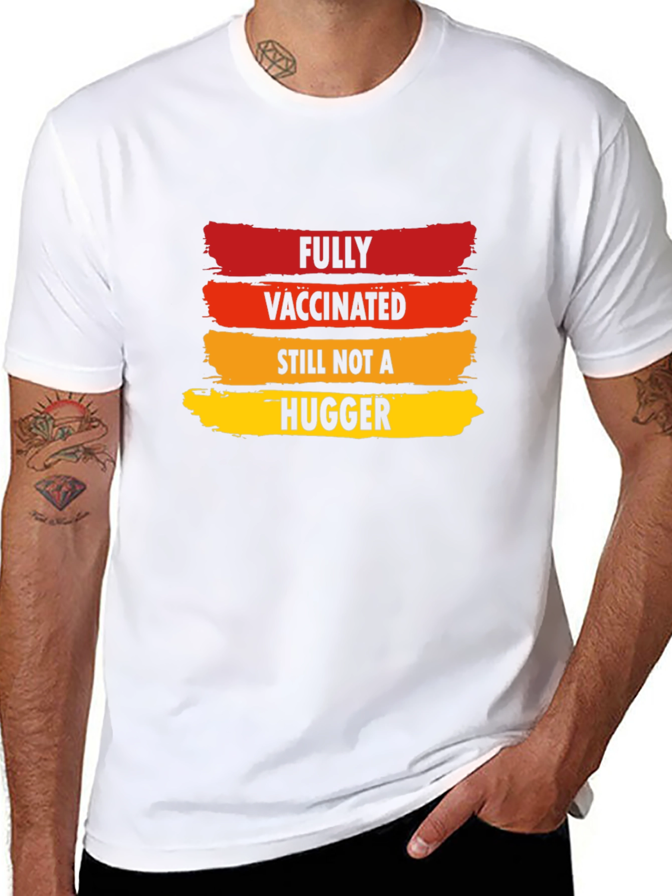 Fully Vaccinated Not A Hugger Novelty T-Shirt