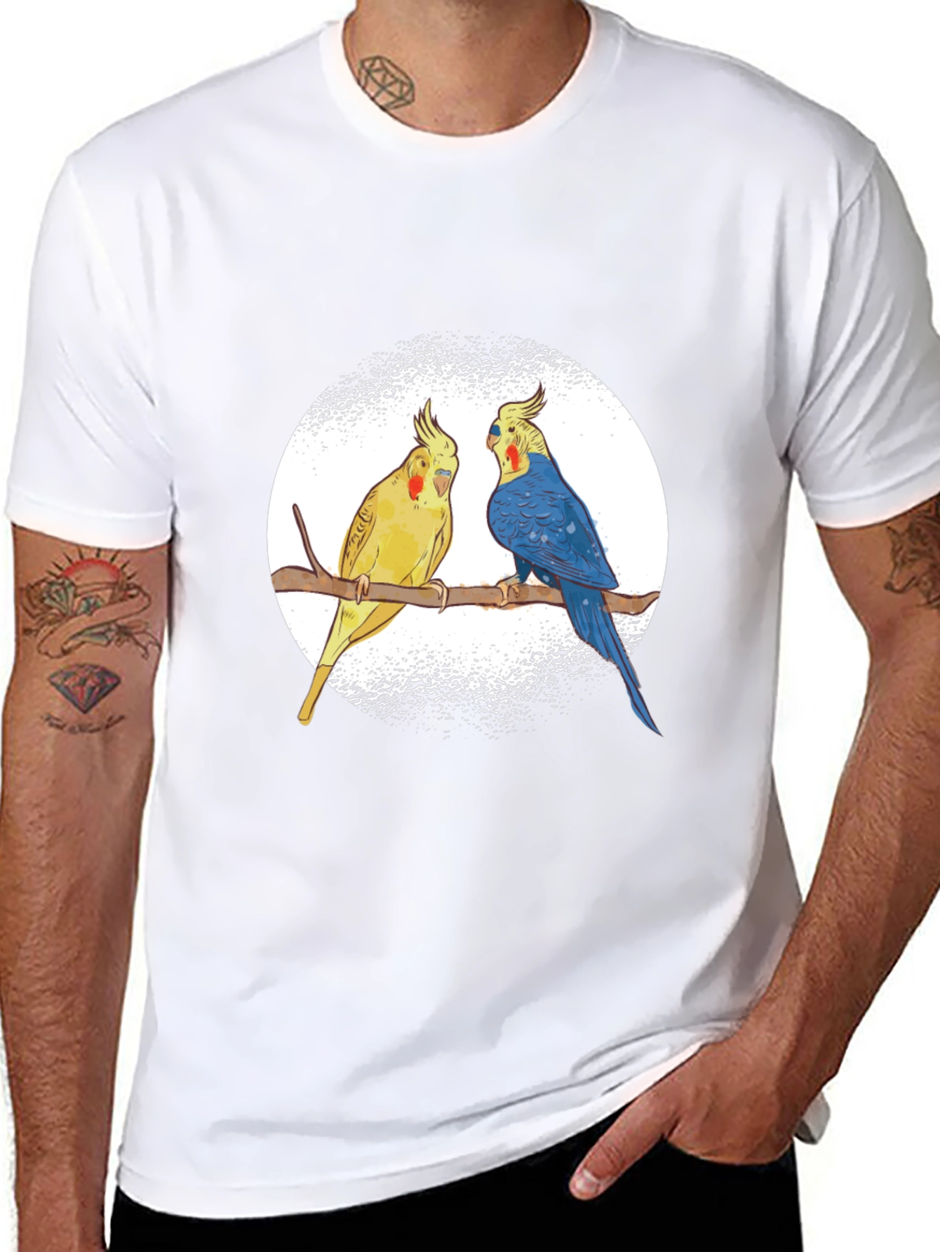 Cockatiel Couple T-Shirt - Bird Lover Tee