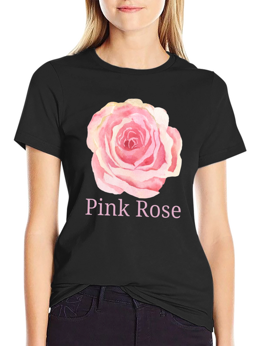 Pink Rose Graphic T-Shirt - Stylish Casual Wear