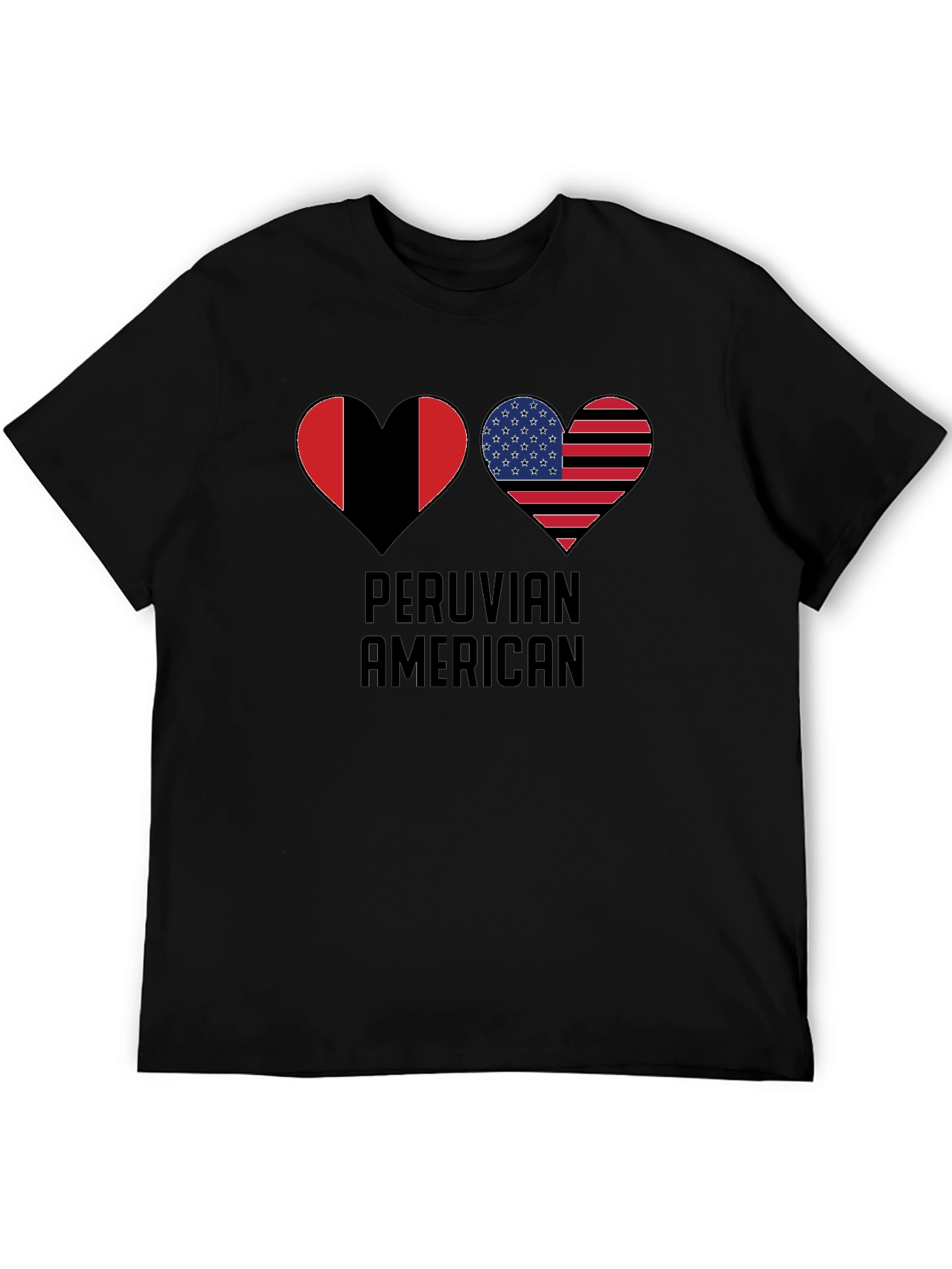 Peruvian American Flag Heart T-Shirt