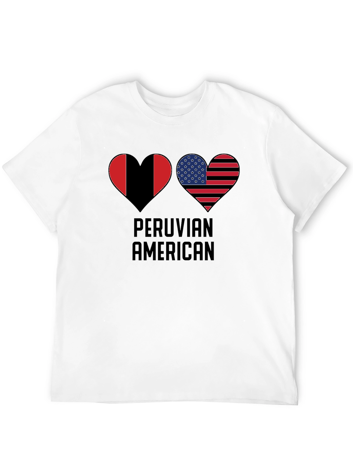 Peruvian American Flag Heart T-Shirt