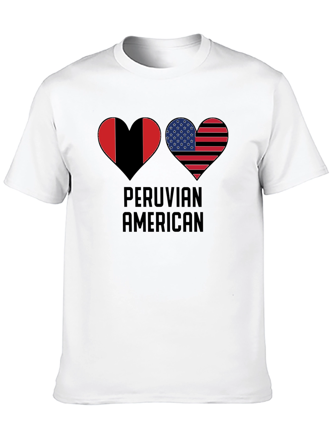 Peruvian American Flag Heart T-Shirt