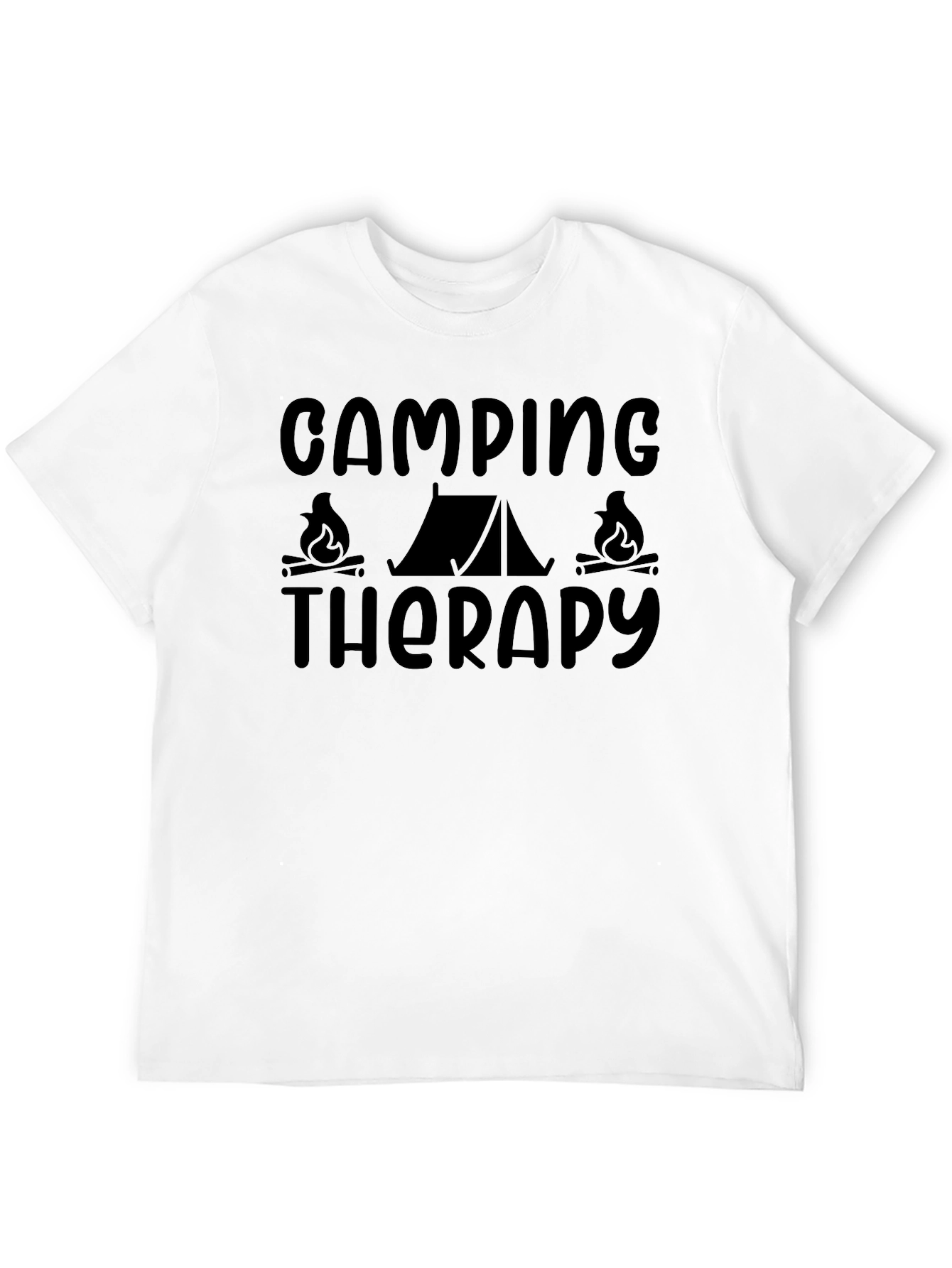 Camping Therapy T-Shirt - Black Unisex