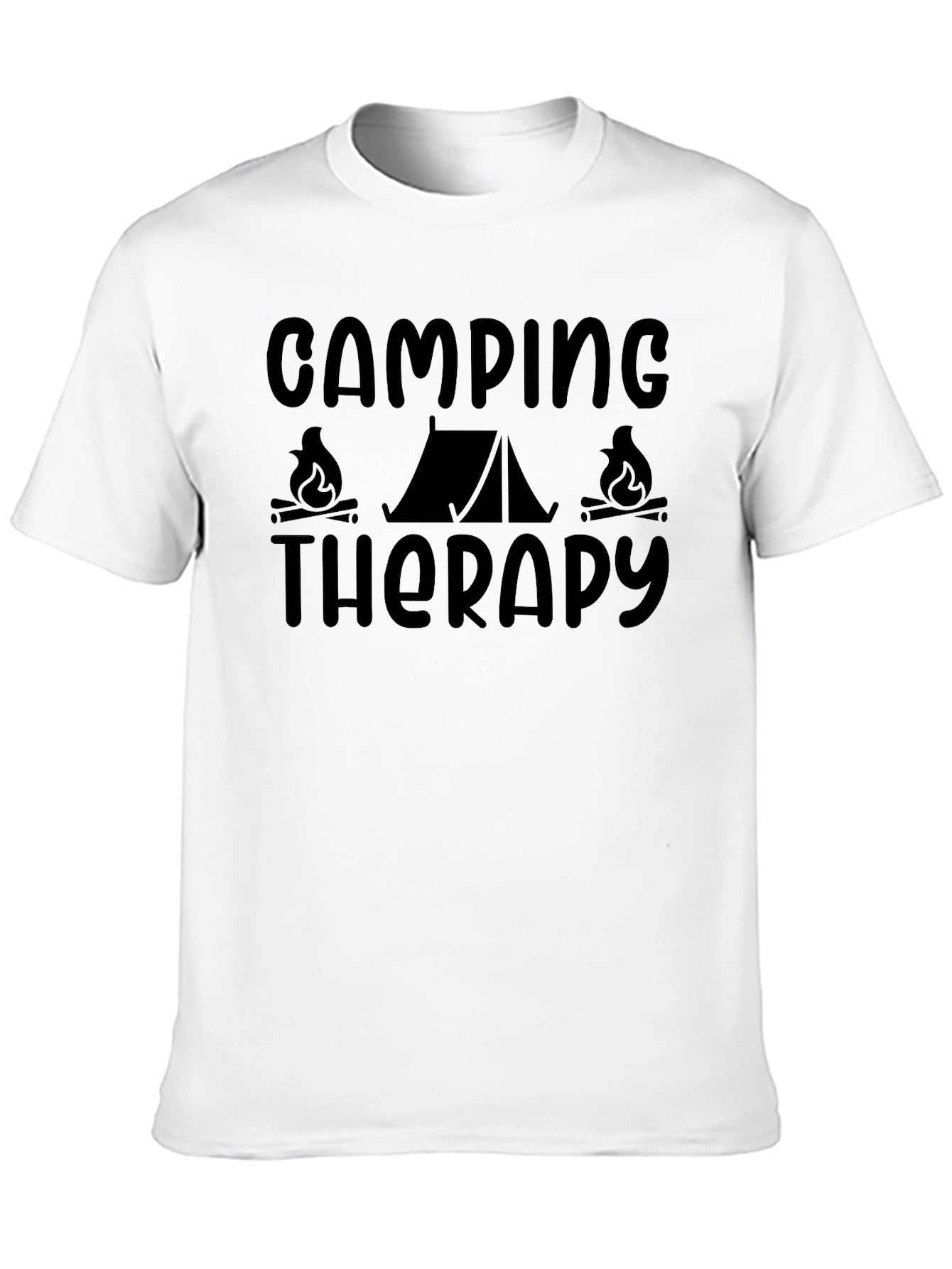 Camping Therapy T-Shirt - Black Unisex