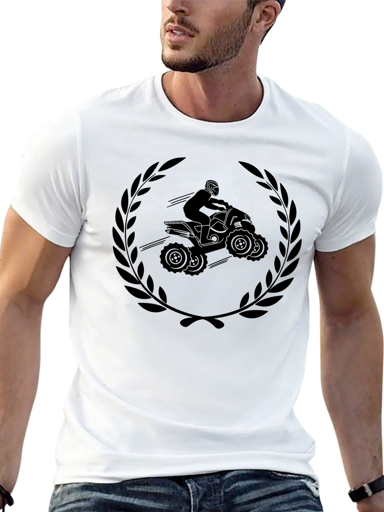 ATV Rider Graphic Tee - Black Cotton T-Shirt