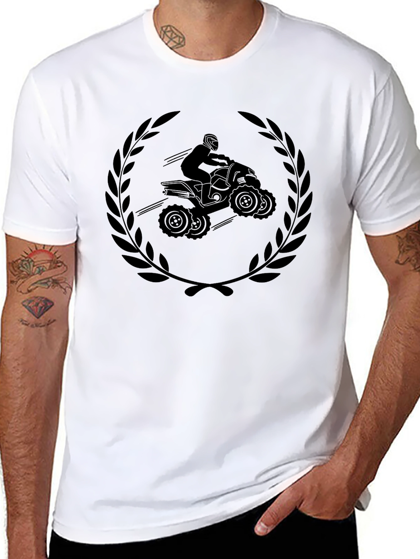 ATV Rider Graphic Tee - Black Cotton T-Shirt