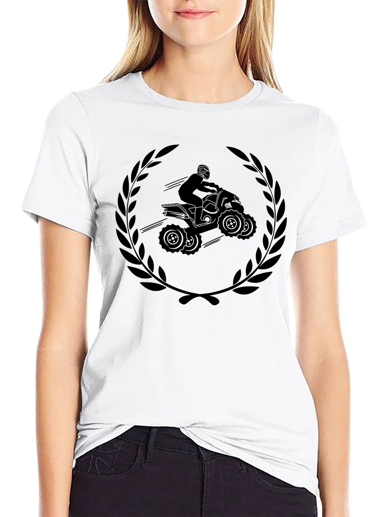 ATV Rider Graphic Tee - Black Cotton T-Shirt