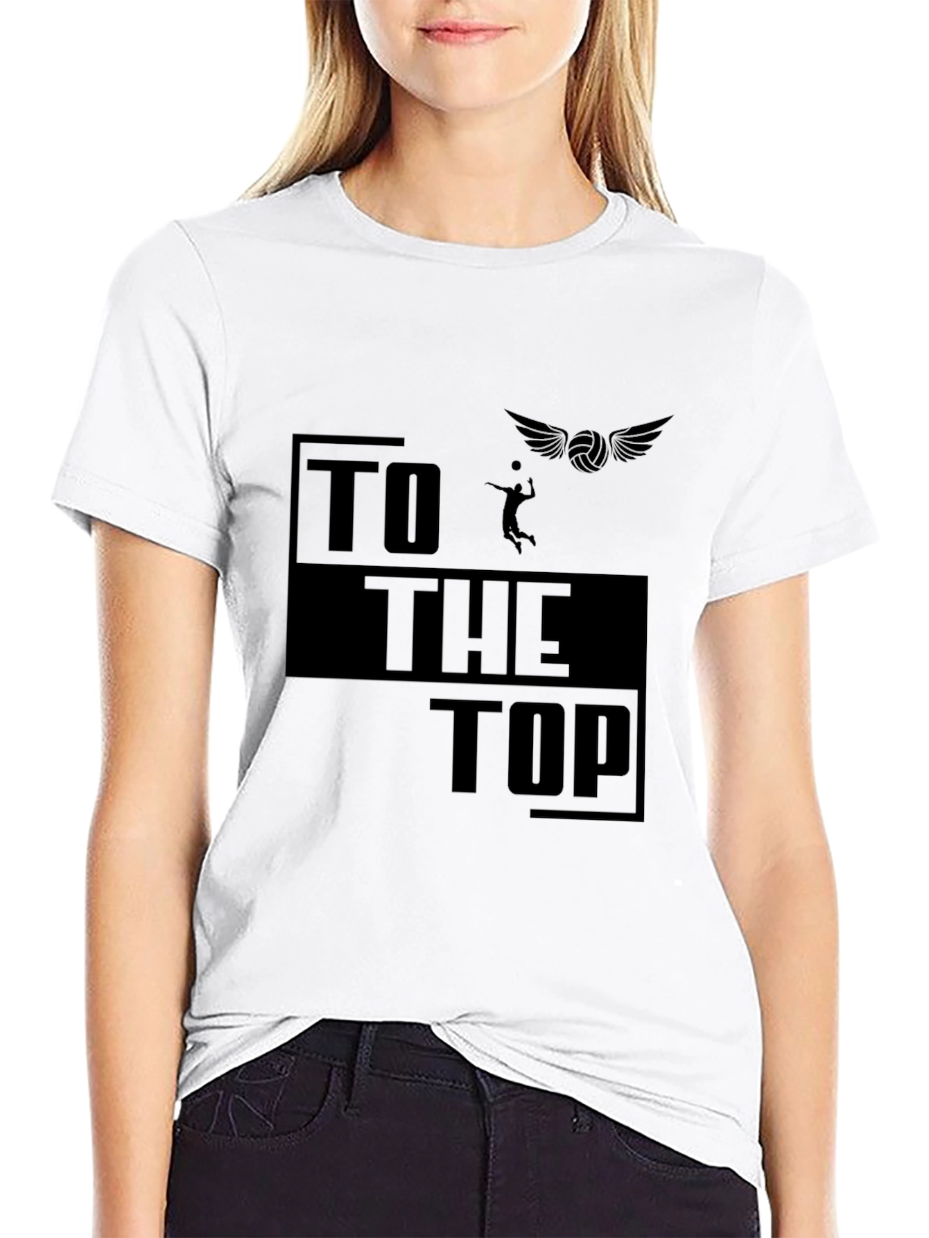 Volleyball Graphic T-Shirt - To The Top