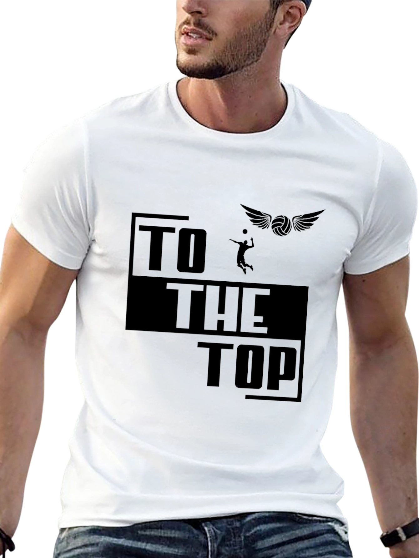 Volleyball Graphic T-Shirt - To The Top