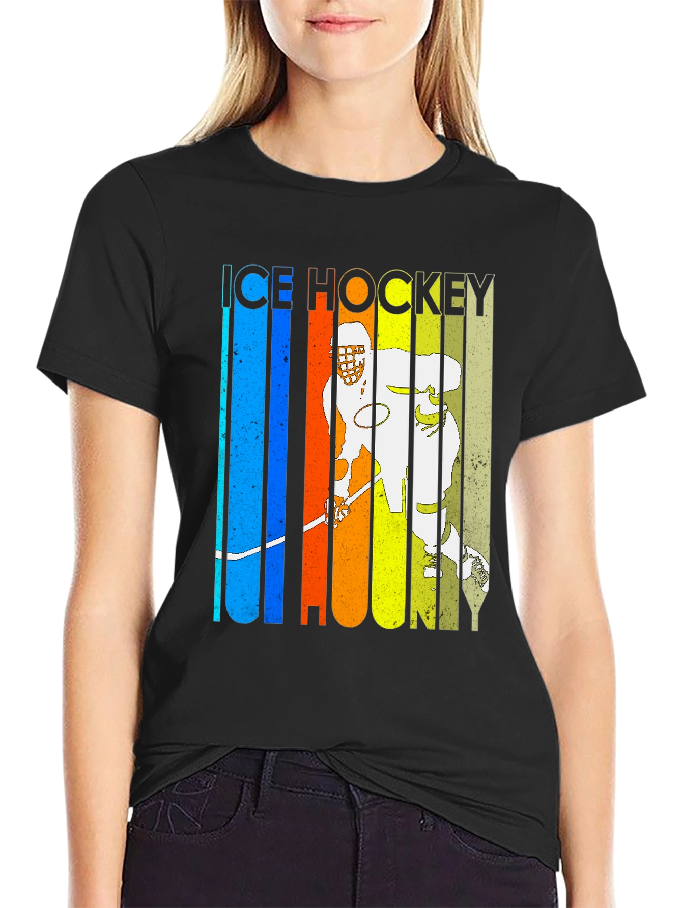 Retro Ice Hockey Player T-Shirt