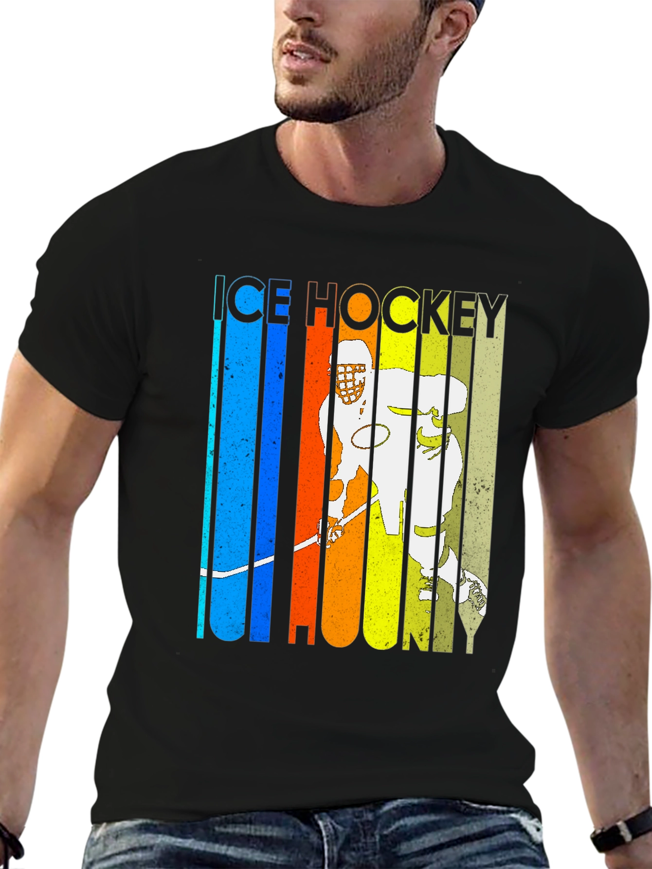 Retro Ice Hockey Player T-Shirt