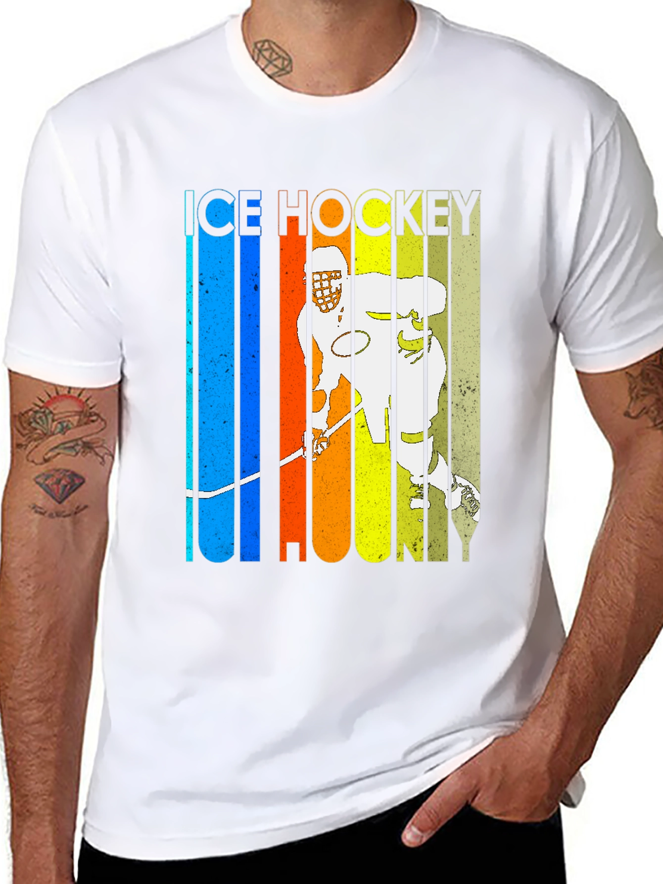 Retro Ice Hockey Player T-Shirt