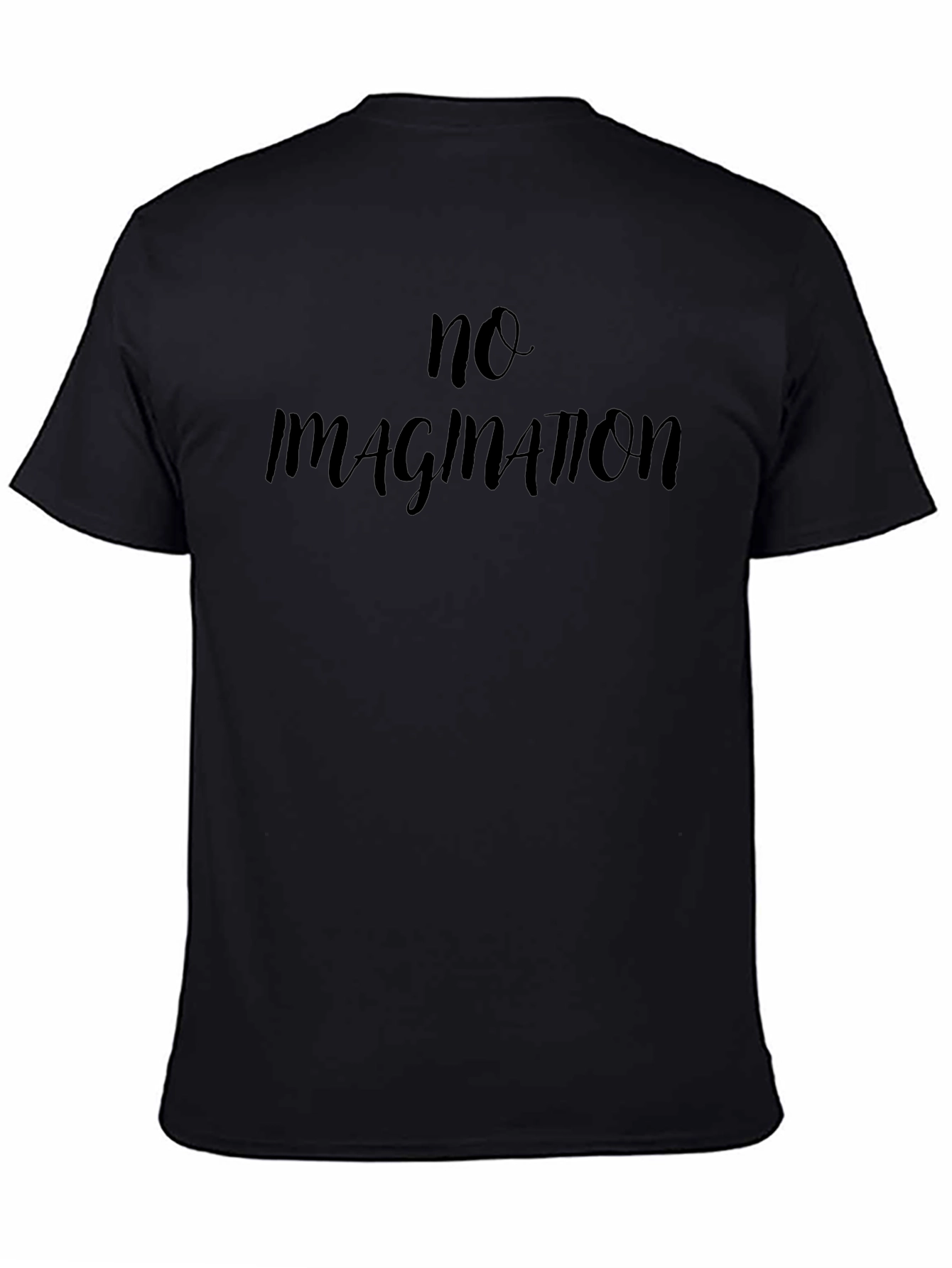 No Imagination Black T-Shirt Graphic Tee