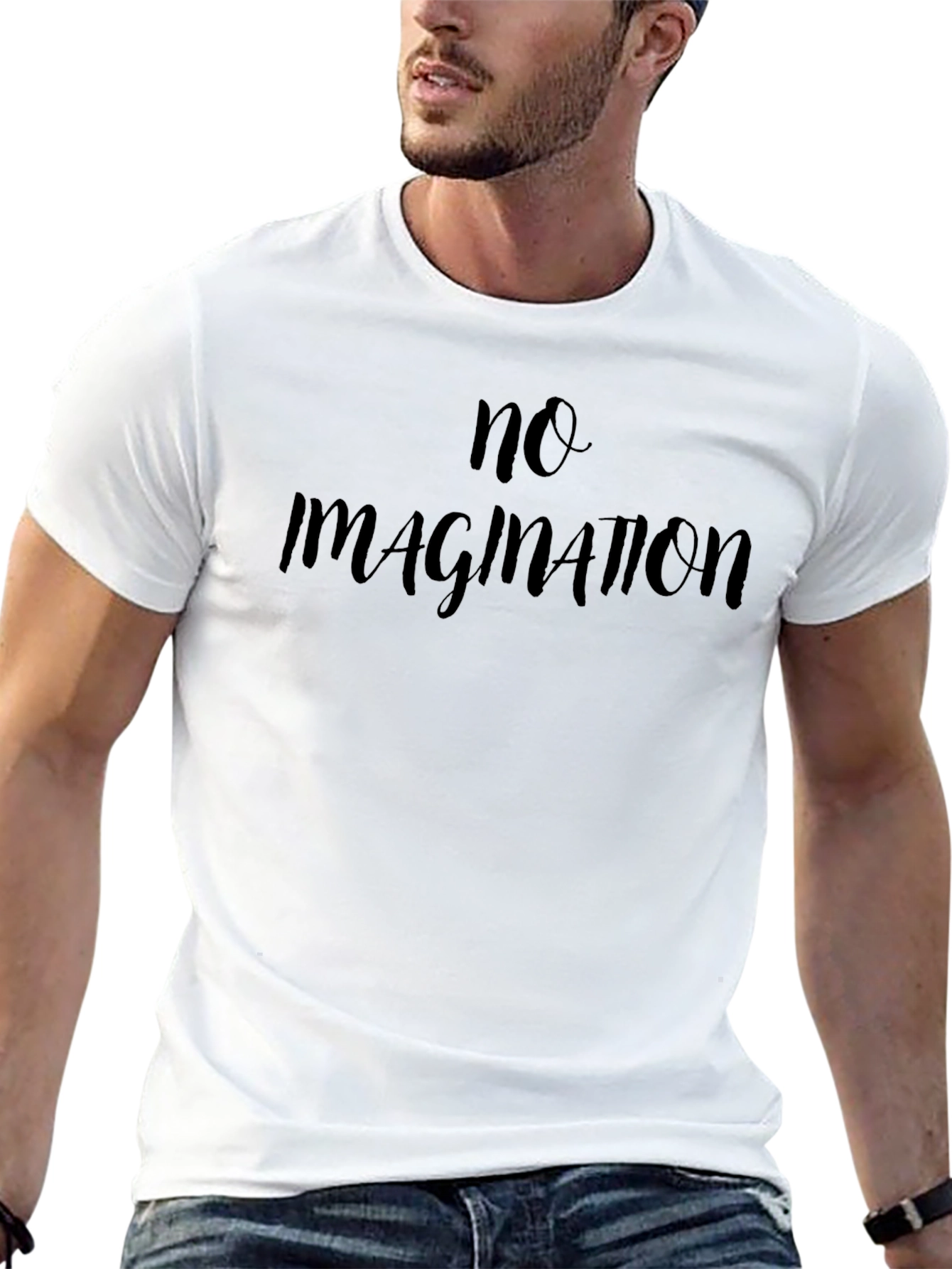 No Imagination Black T-Shirt Graphic Tee
