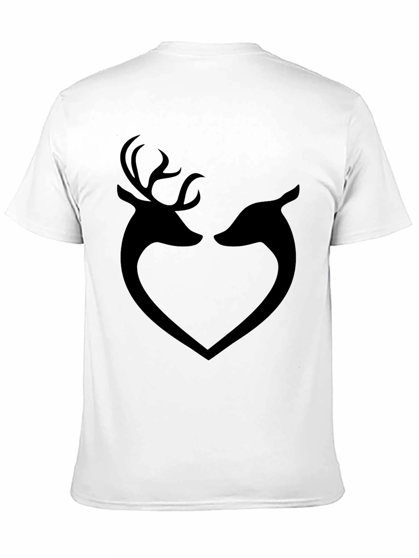 Deer Heart Graphic T-Shirt - Black
