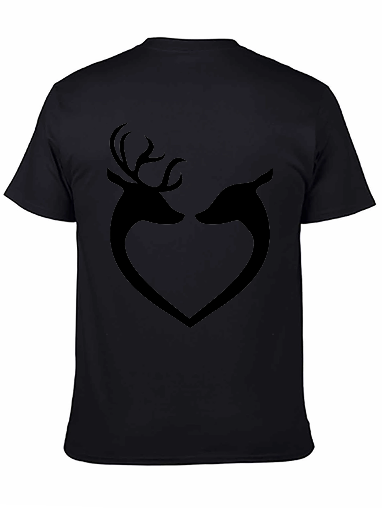 Deer Heart Graphic T-Shirt - Black