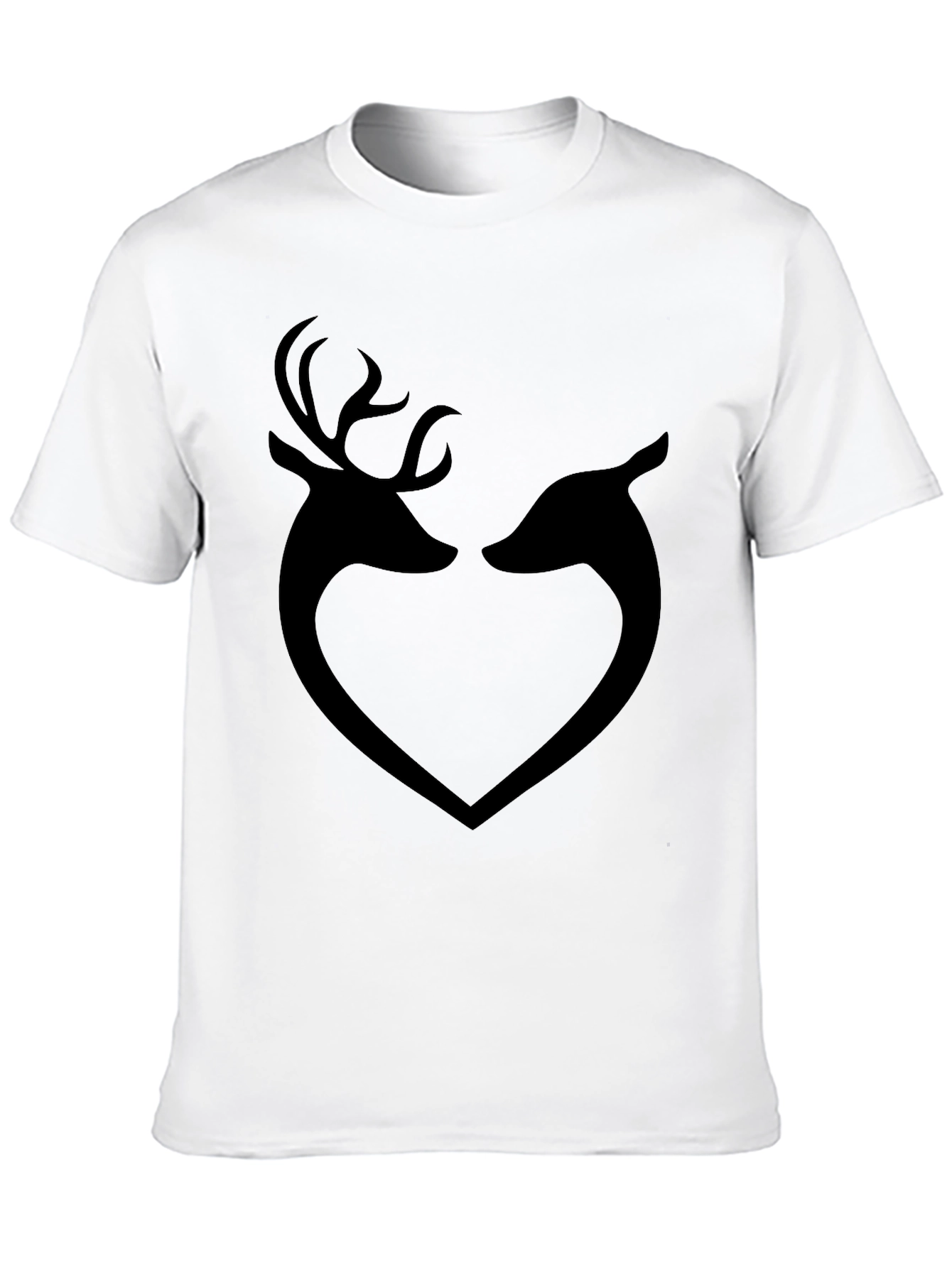 Deer Heart Graphic T-Shirt - Black