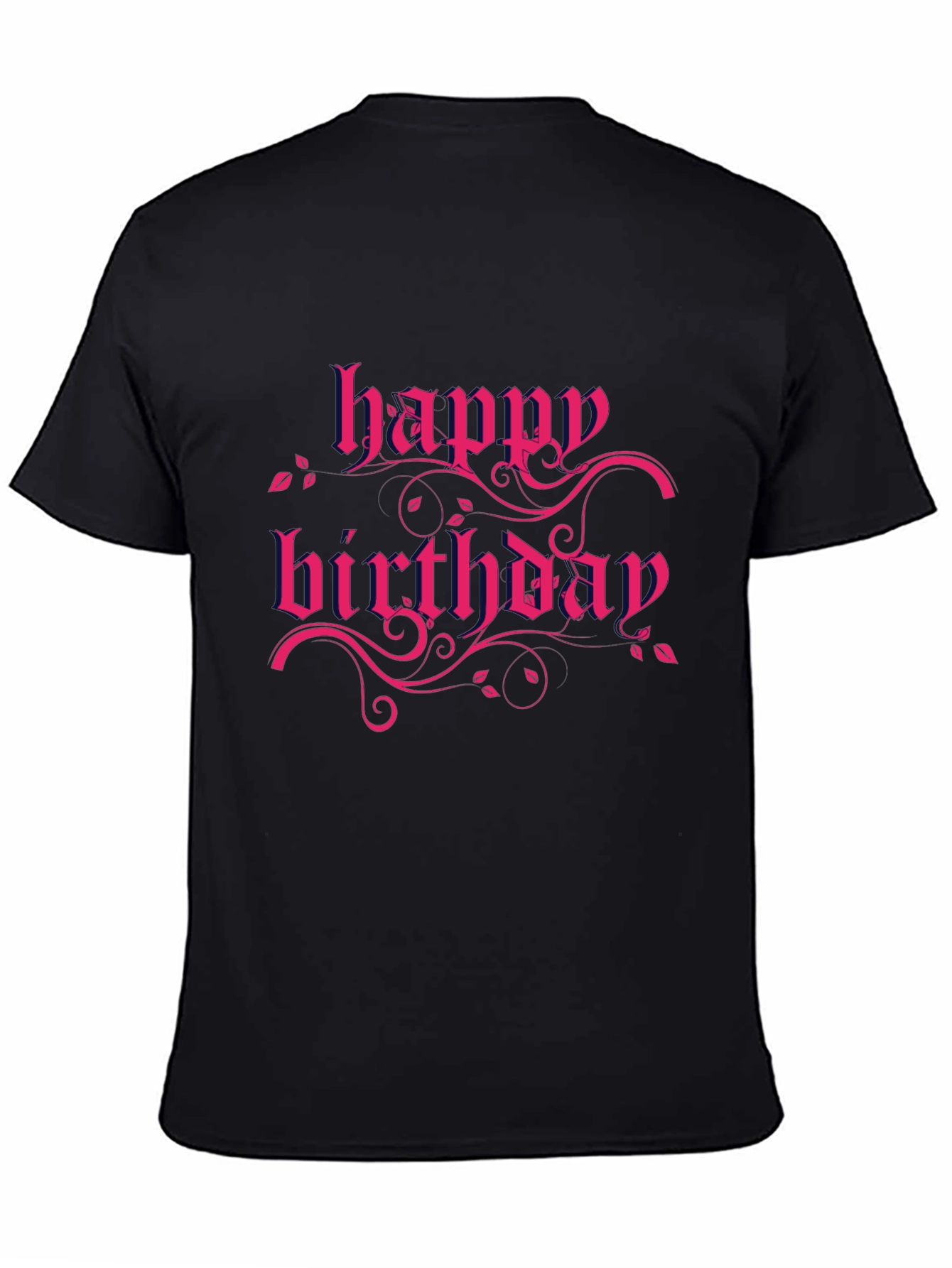 Happy Birthday Graphic Tee - Black Cotton T-Shirt