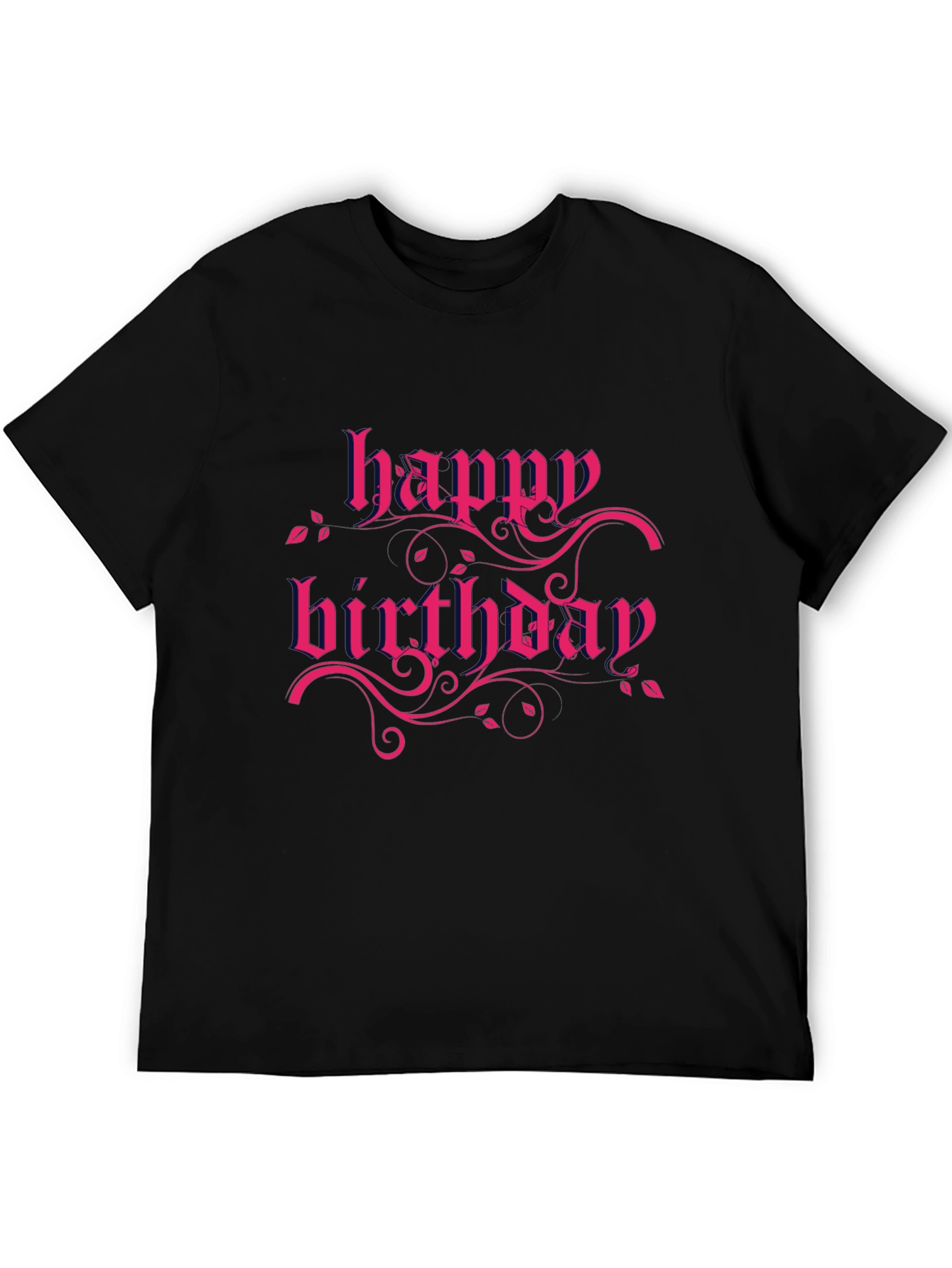 Happy Birthday Graphic Tee - Black Cotton T-Shirt