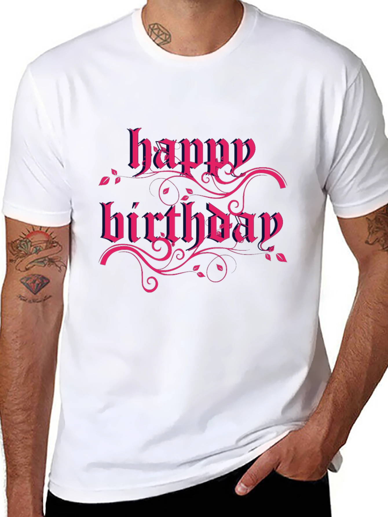 Happy Birthday Graphic Tee - Black Cotton T-Shirt