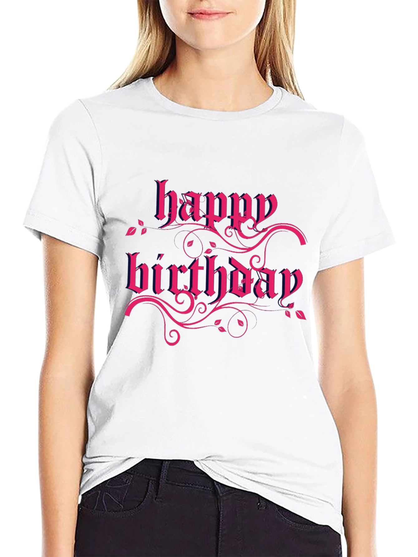 Happy Birthday Graphic Tee - Black Cotton T-Shirt