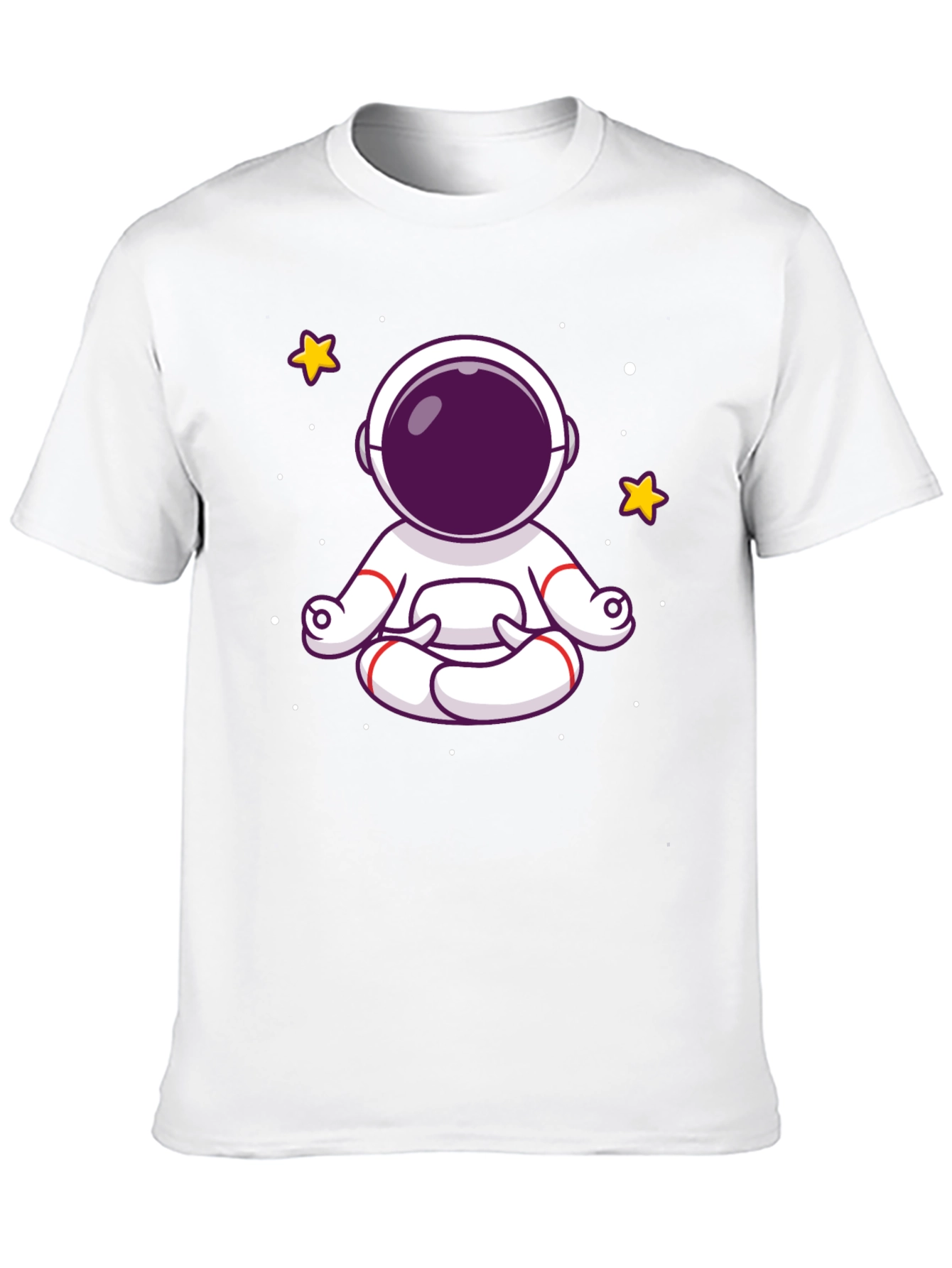 Meditating Astronaut Graphic Tee - Black Cotton Shirt