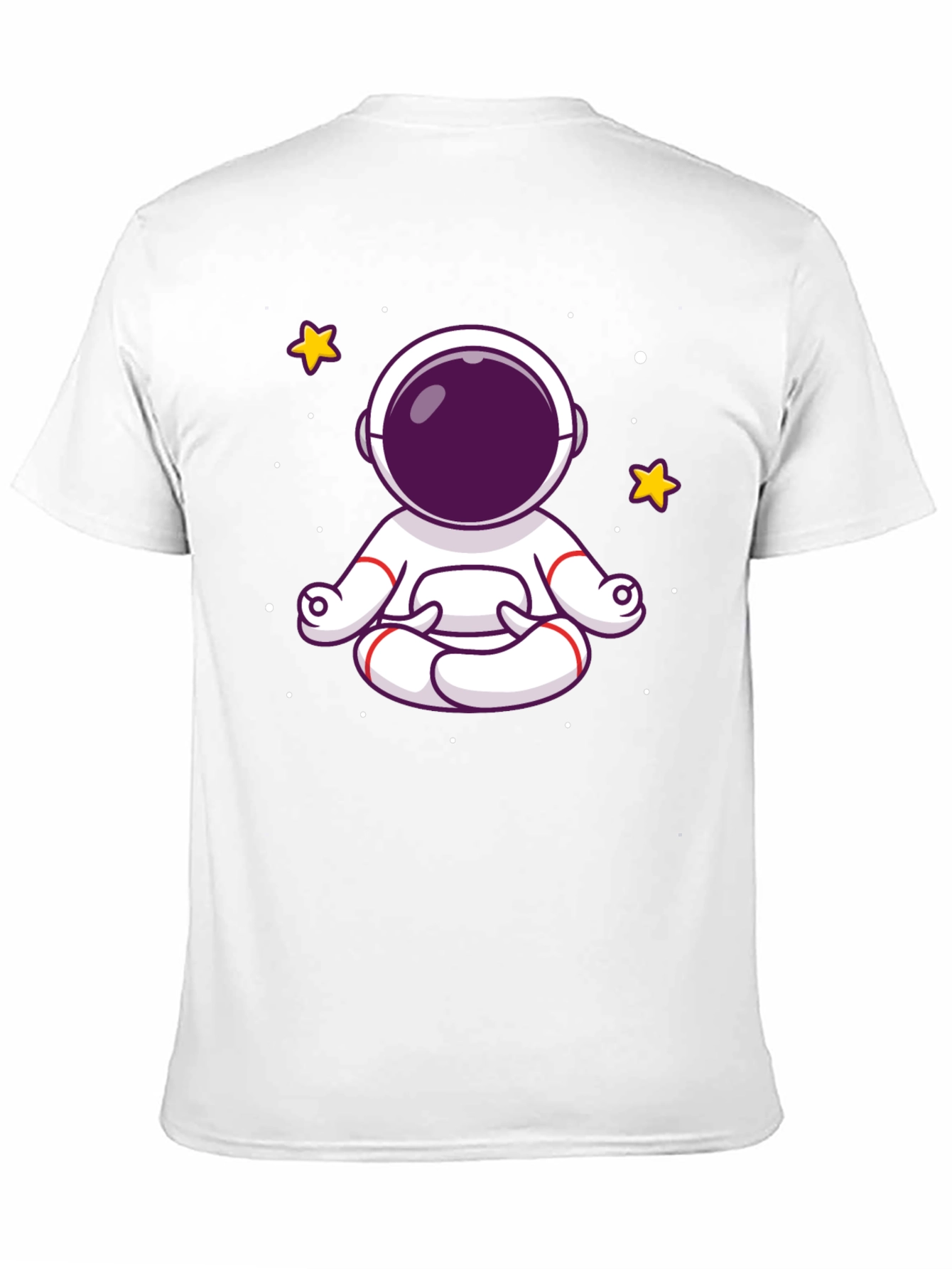 Meditating Astronaut Graphic Tee - Black Cotton Shirt