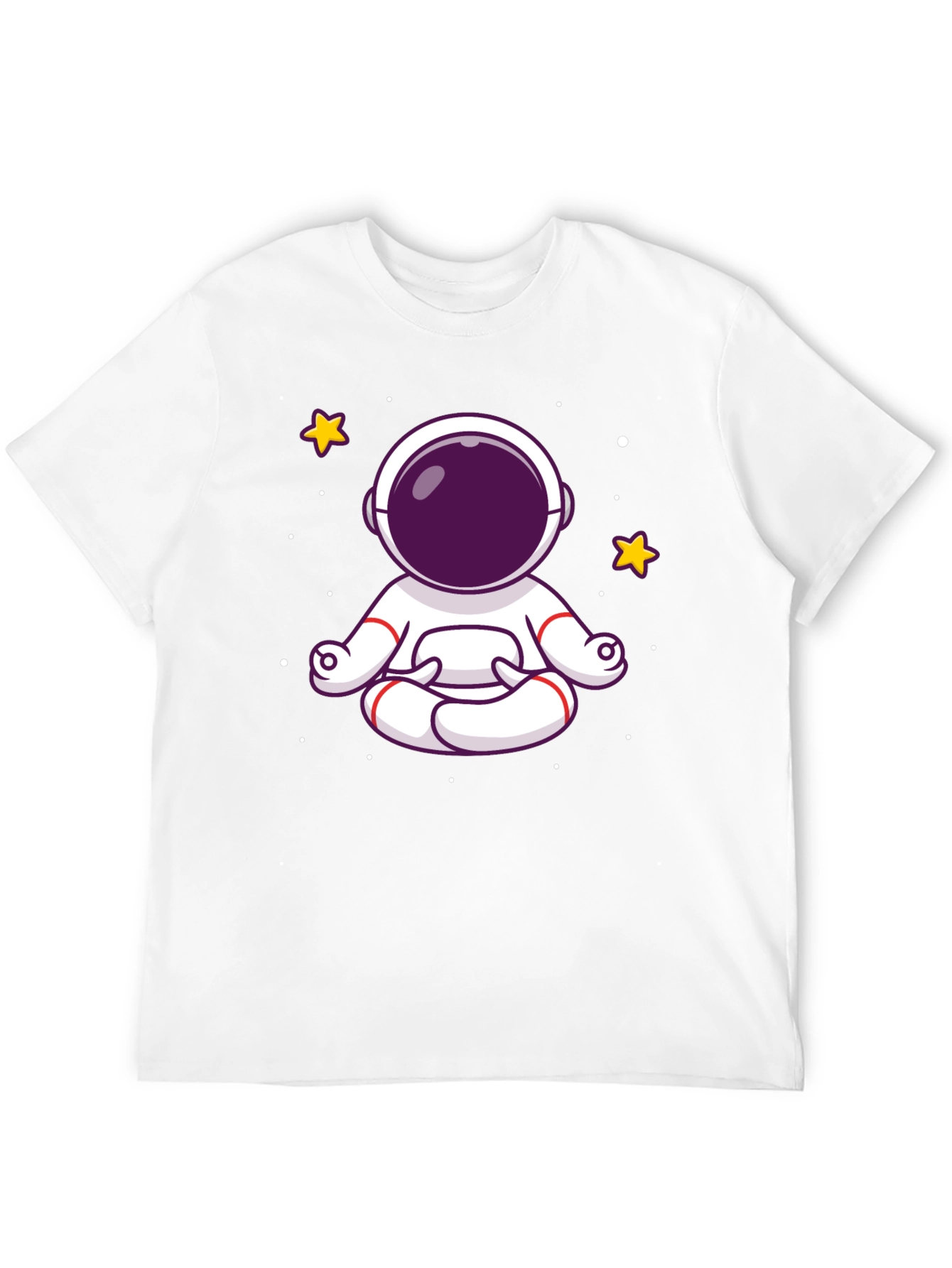 Meditating Astronaut Graphic Tee - Black Cotton Shirt