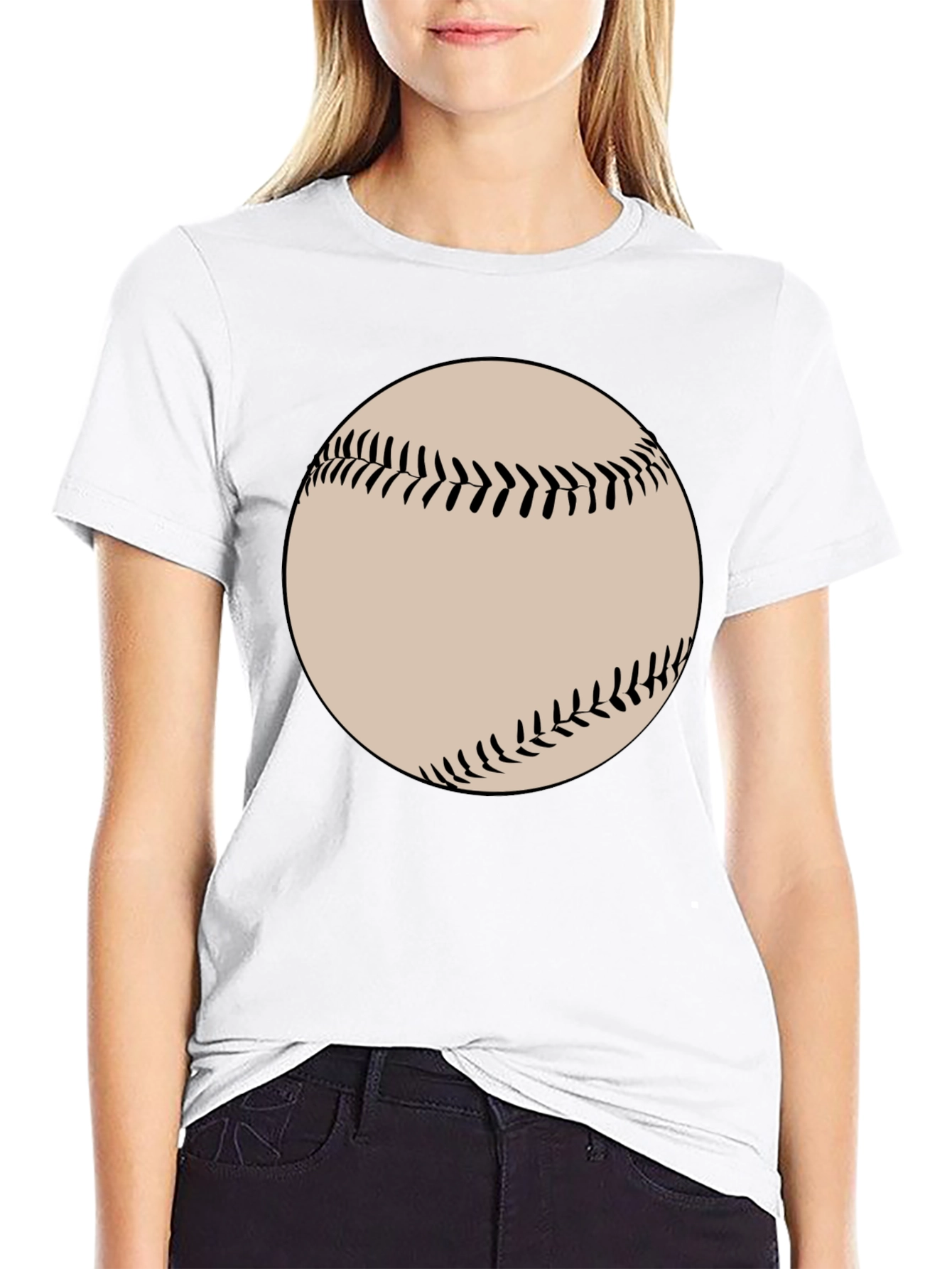 Baseball Graphic Tee - Black Cotton Blend