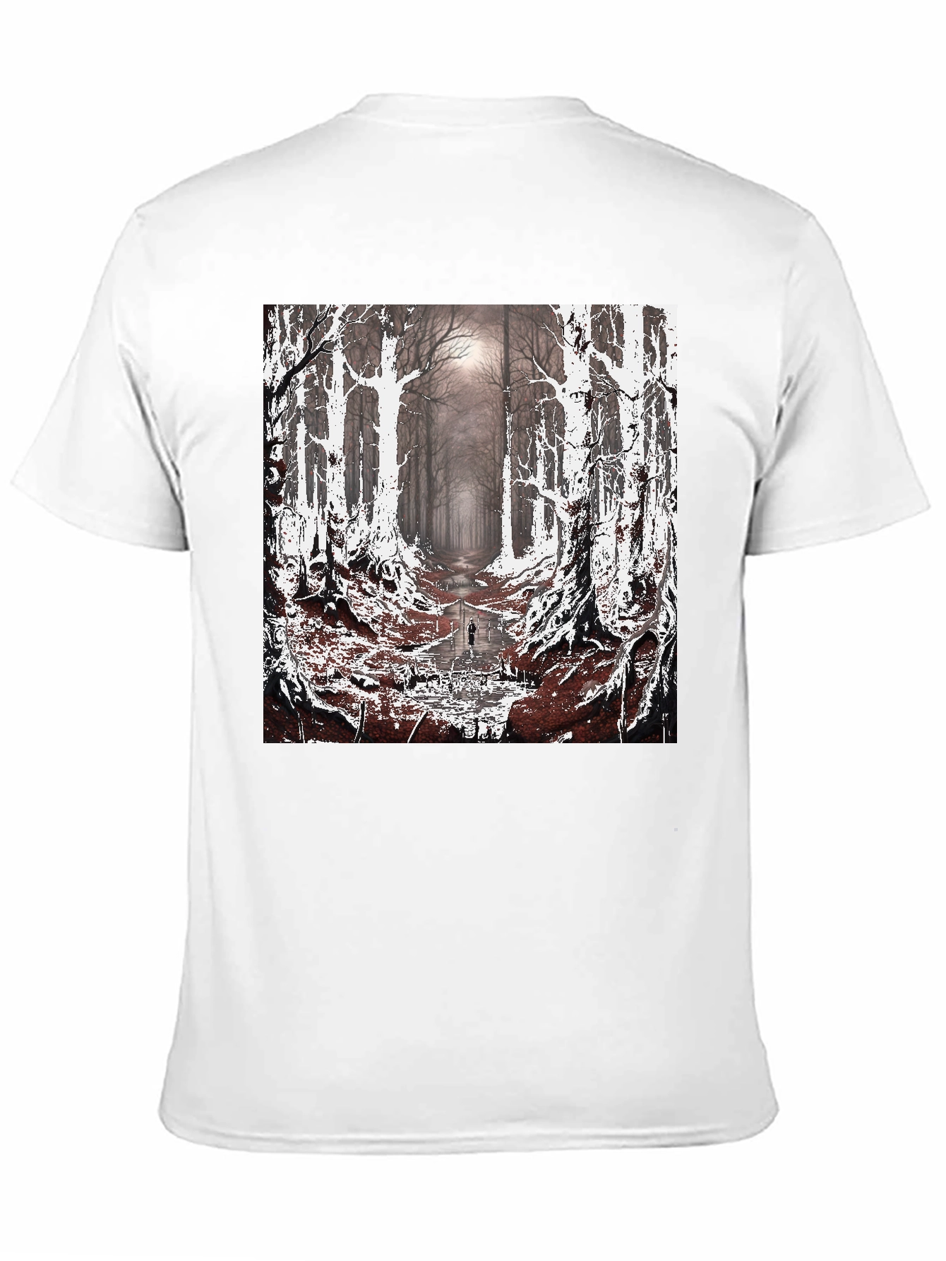 Eerie Forest Graphic Tee - Dark Nature Design