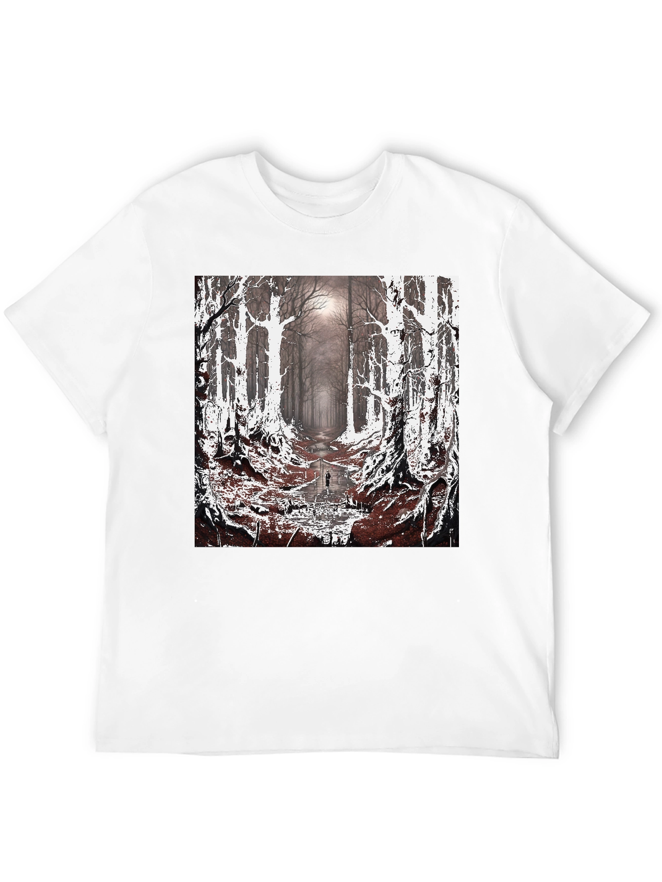 Eerie Forest Graphic Tee - Dark Nature Design