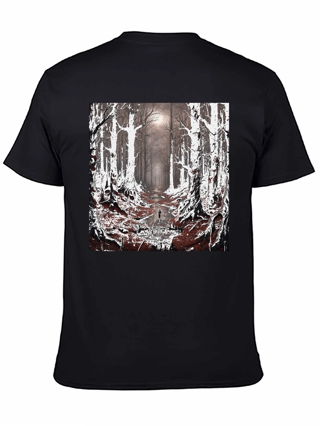 Eerie Forest Graphic Tee - Dark Nature Design
