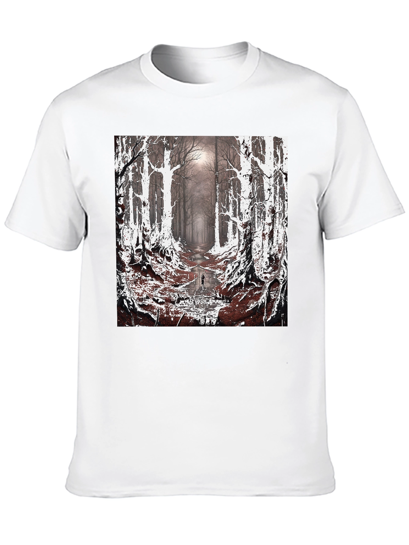 Eerie Forest Graphic Tee - Dark Nature Design
