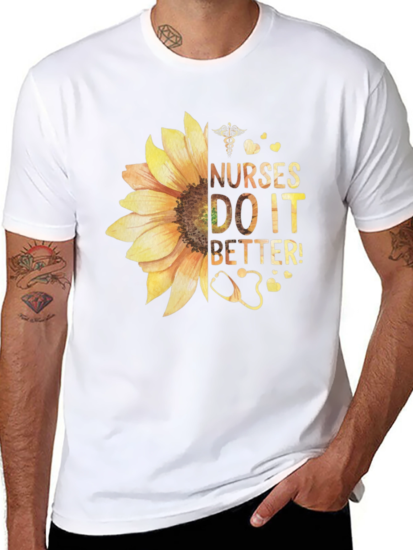 Nurses Do It Better Sunflower Graphic Tee