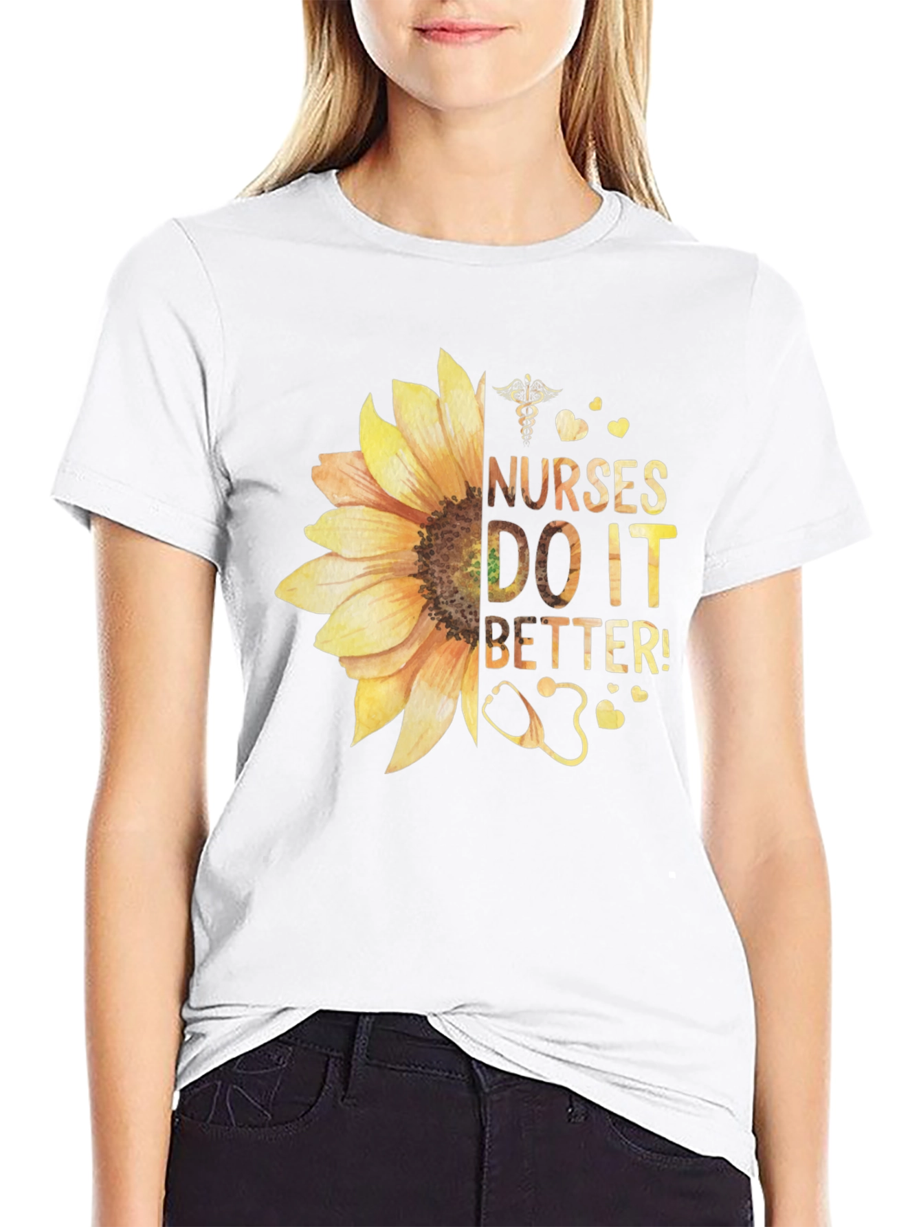 Nurses Do It Better Sunflower Graphic Tee