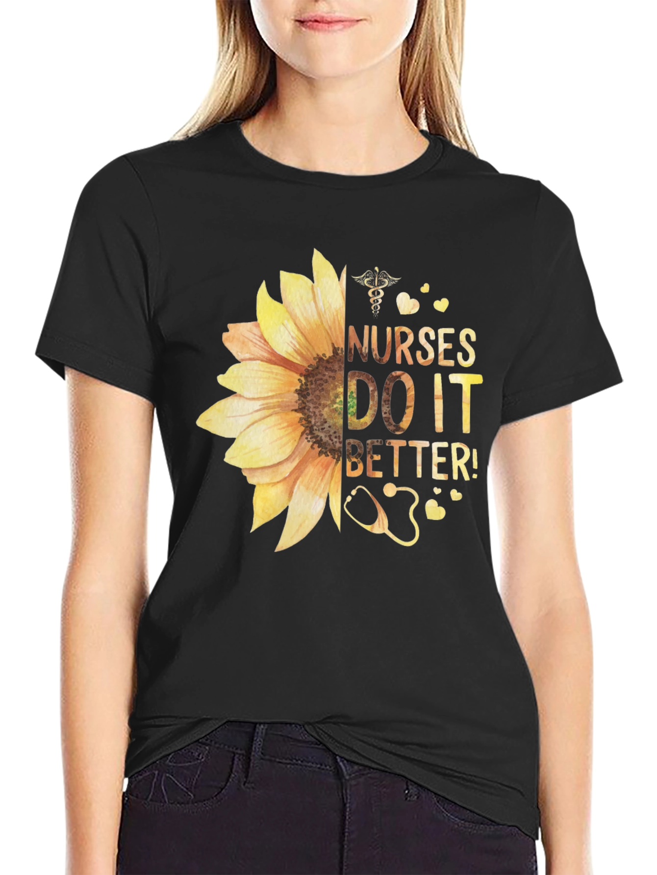 Nurses Do It Better Sunflower Graphic Tee