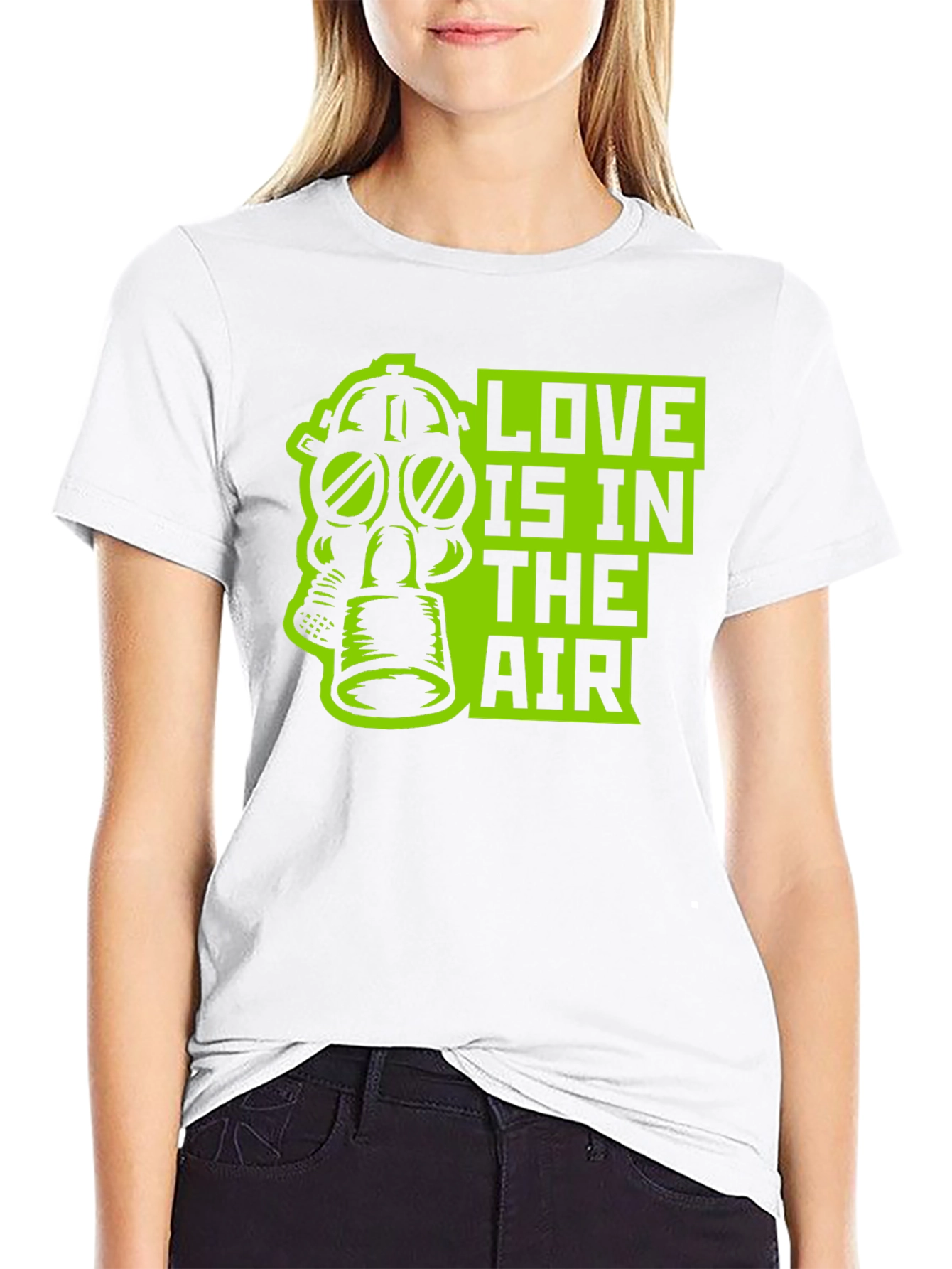 Love Is In The Air Gas Mask Graphic T-Shirt