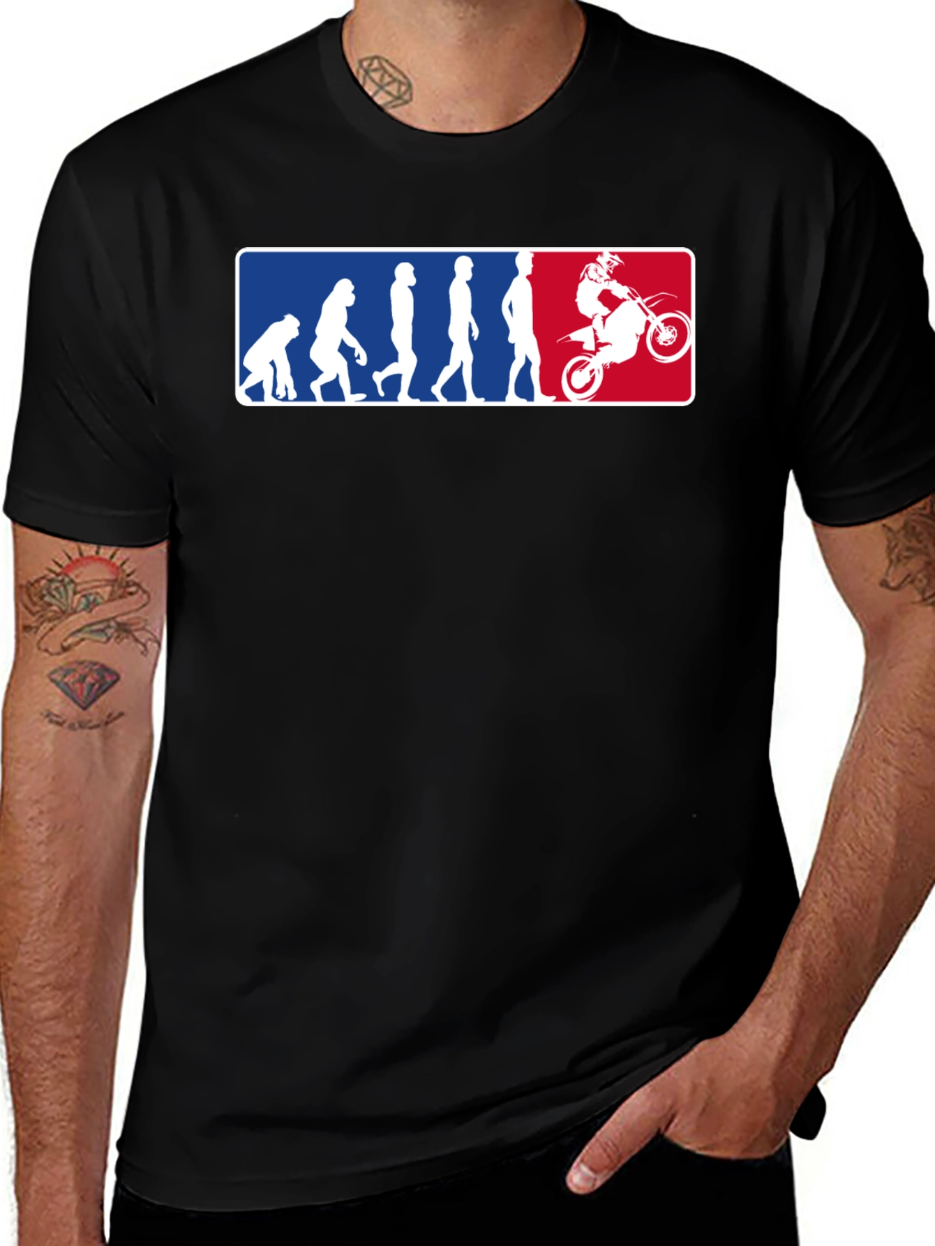 Evolution of Man to Motocross T-Shirt