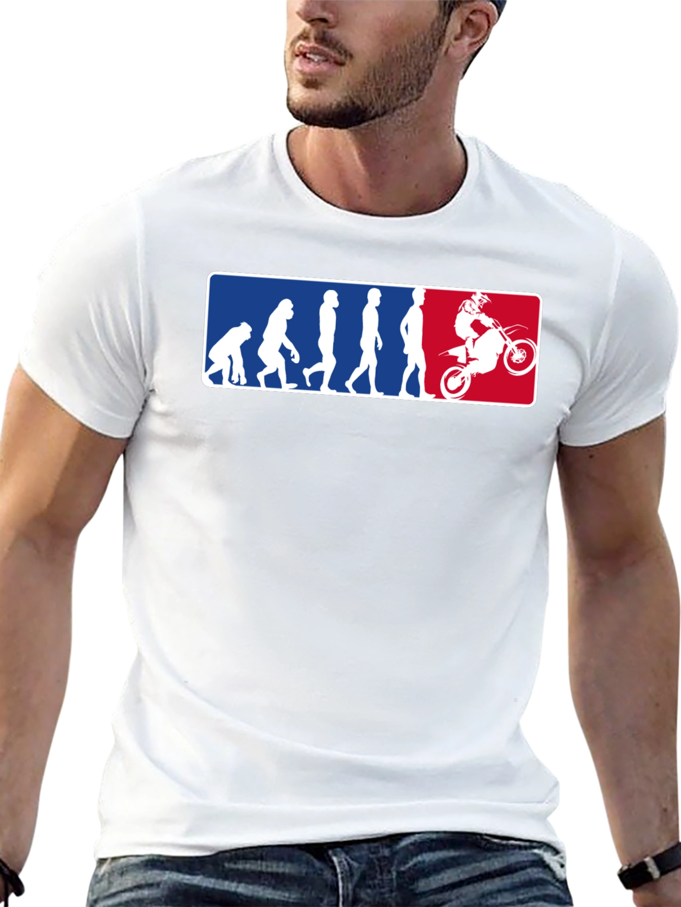 Evolution of Man to Motocross T-Shirt