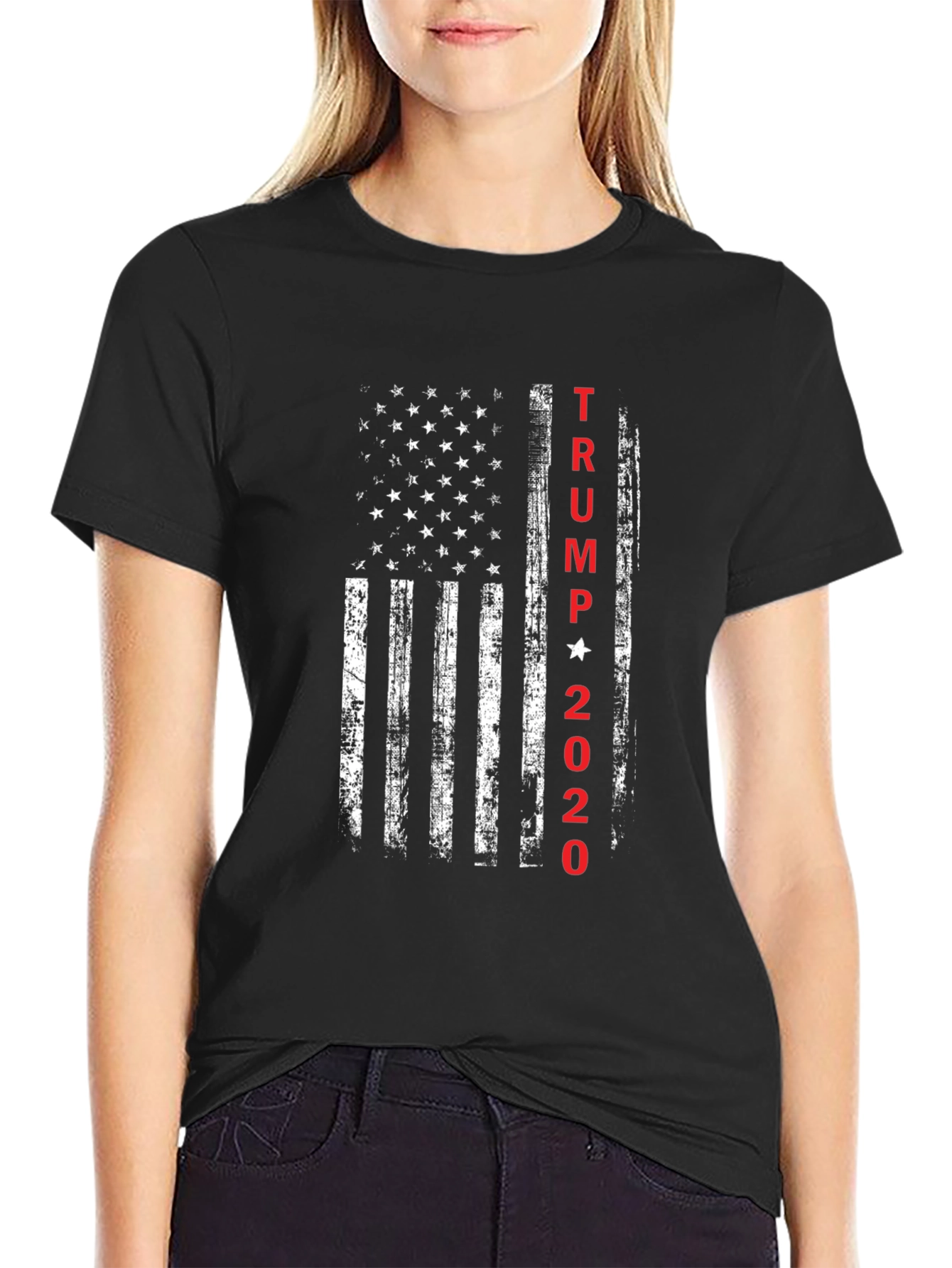 Trump 2020 American Flag Graphic T-Shirt